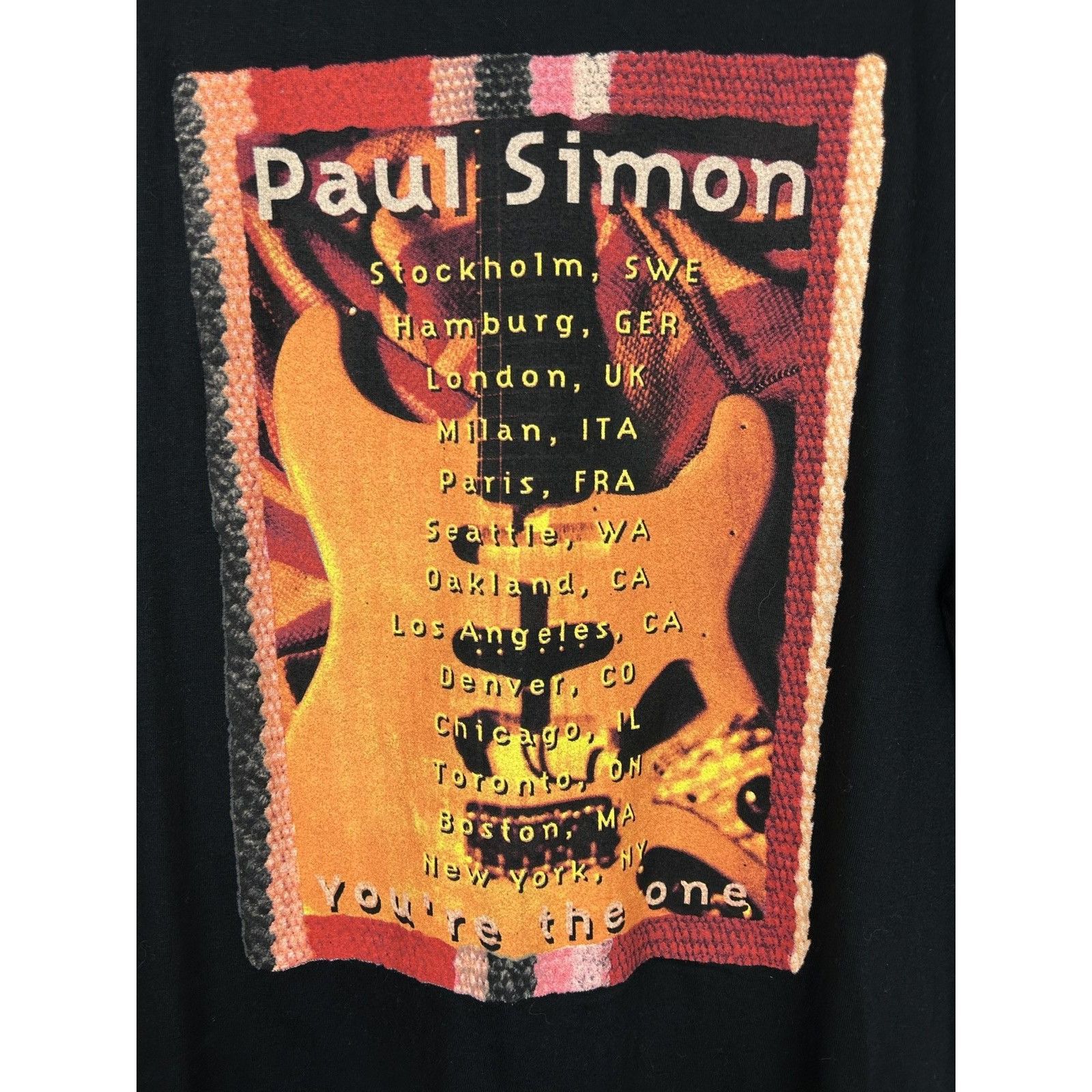 Band Tees 90s Vintage Paul Simon You’re The One Tour T-Shirt In Black Size US M / EU 48-50 / 2 - 4 Thumbnail