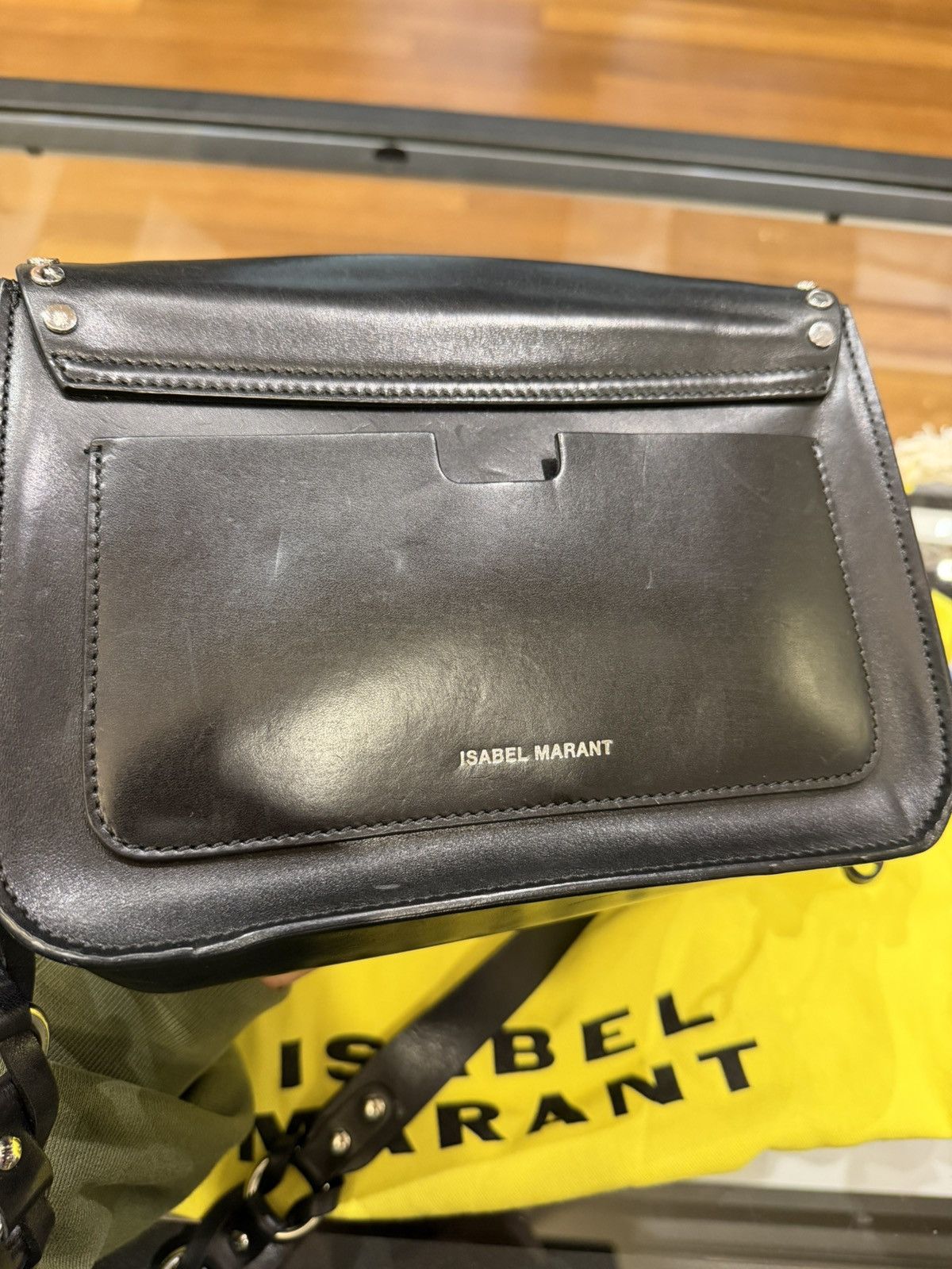 Isabel Marant Isabel Marant Black Leather Calibar Silver Studded Bag Size ONE SIZE - 3 Thumbnail