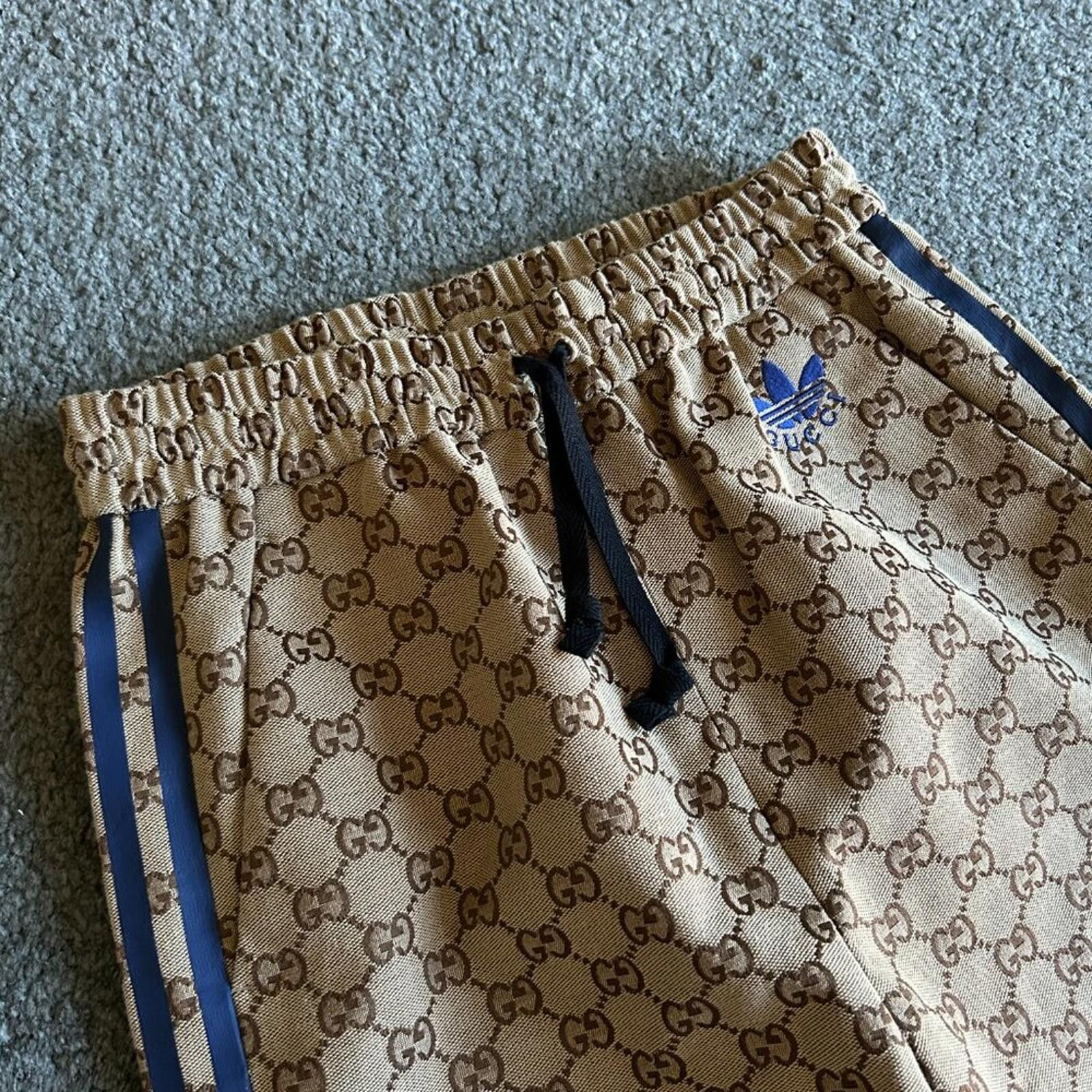 Gucci NWT Gucci x adidas GG Canvas Pant Beige/Ebony 712110 size 36 Size 25" / US 0 / IT 36 - 4 Thumbnail