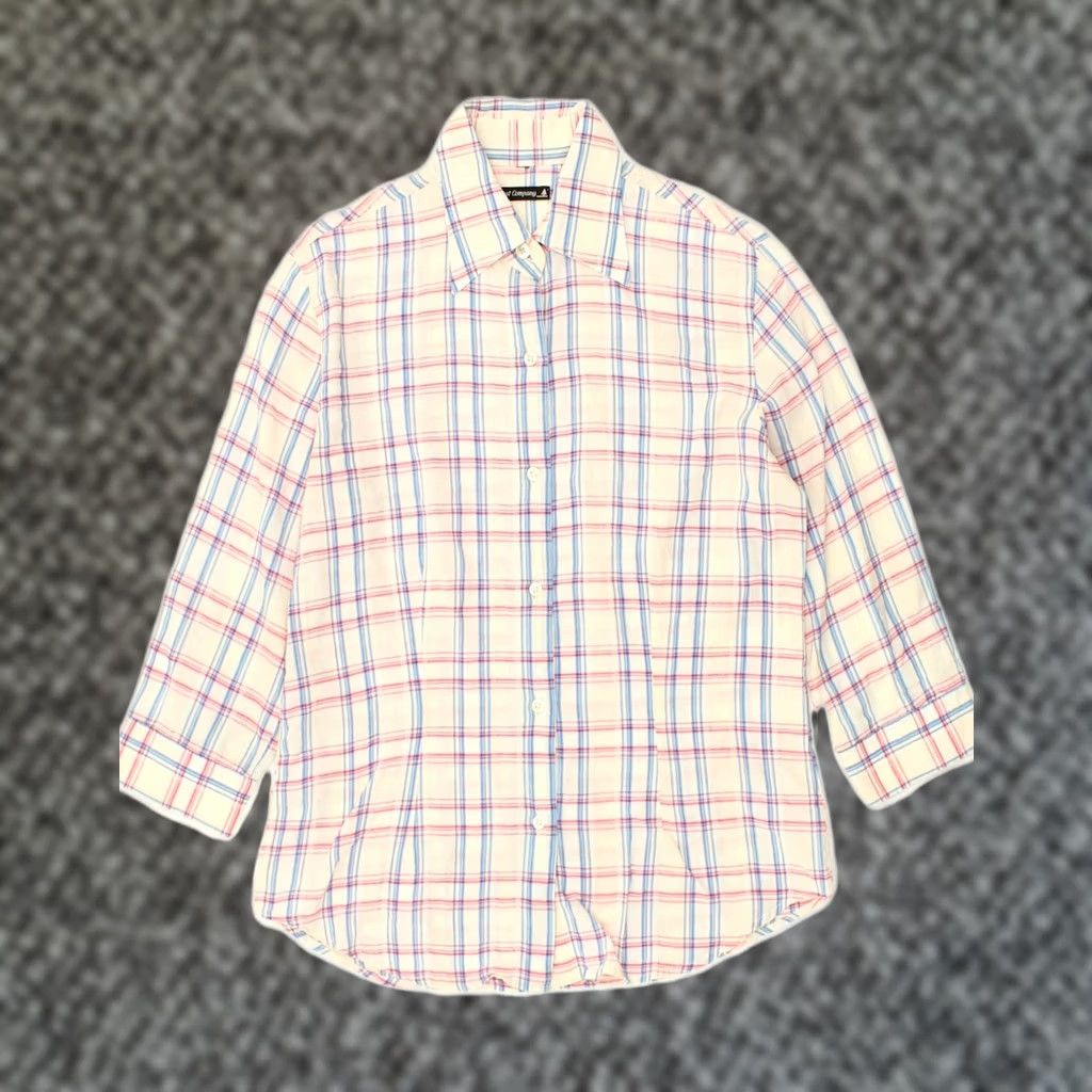 Vintage BEST COMPANY Womens Shirt Medium Multicoloured Check 3/4 Sleeve Size M / US 6-8 / IT 42-44 - 1 Thumbnail