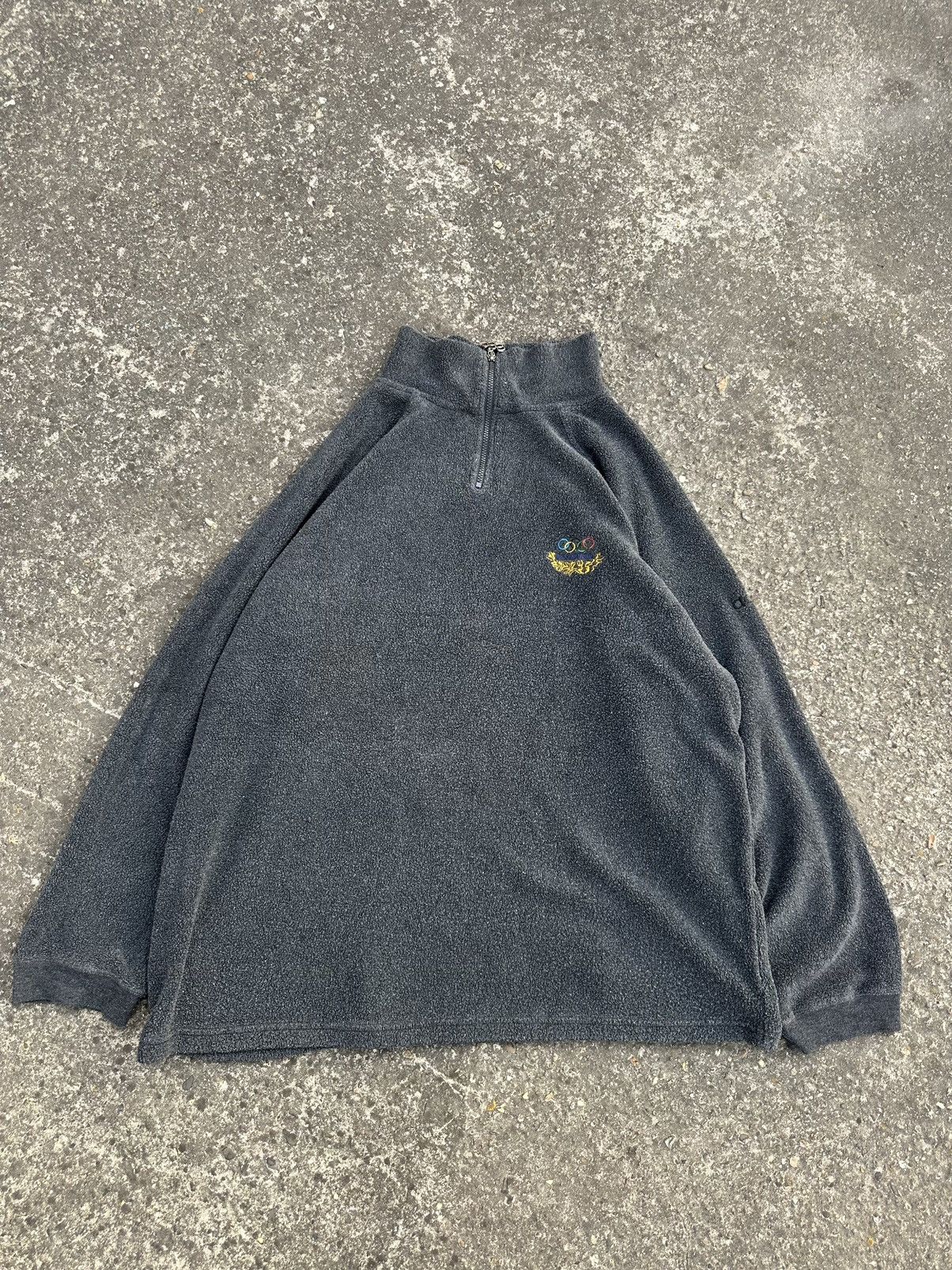 Adidas Vintage Oversize Adidas Half Zip Fleece Olympic Logo Size US XL / EU 56 / 4 - 1 Thumbnail