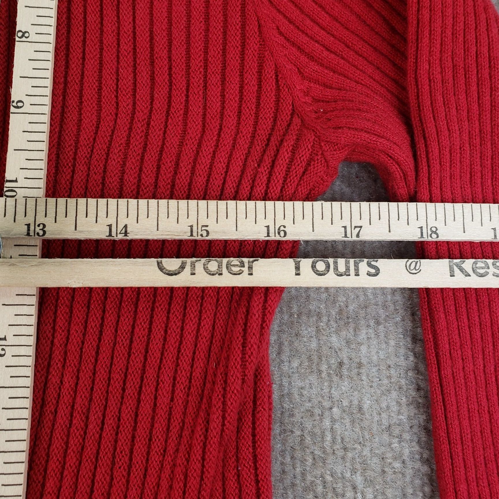 Vintage Chicos Cardigan Sweater Women Size 0 Red Open Front Ribbed Stretch Casual Shirt Womens Cardigan 0 Red Knit Stretch Casual Size XS / US 0-2 / IT 36-38 - 3 Thumbnail