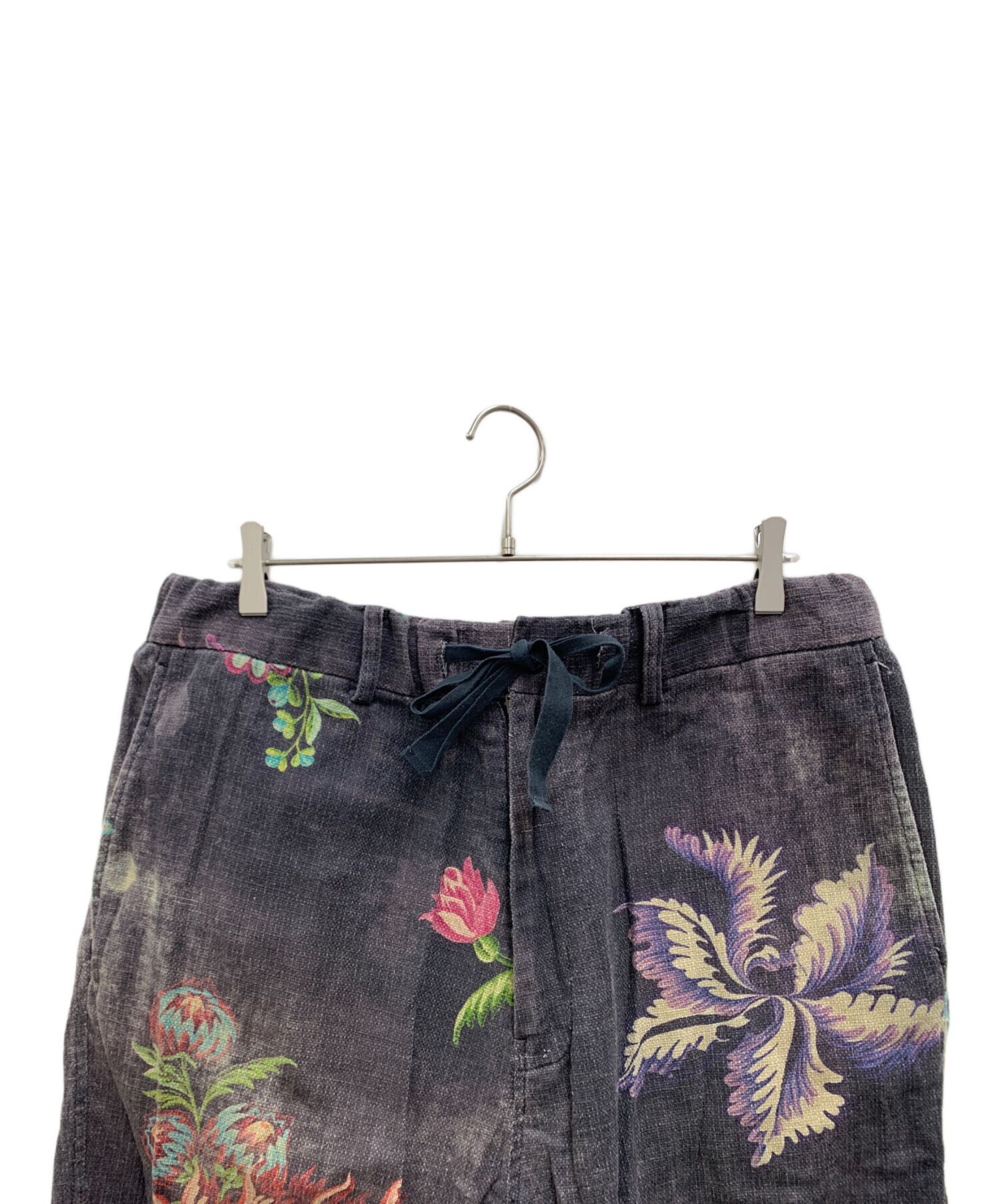 Yohji Yamamoto Yohji Yamamoto pour homme Cotton Linen Floral Wide Shorts Size US 35 - 9 Thumbnail