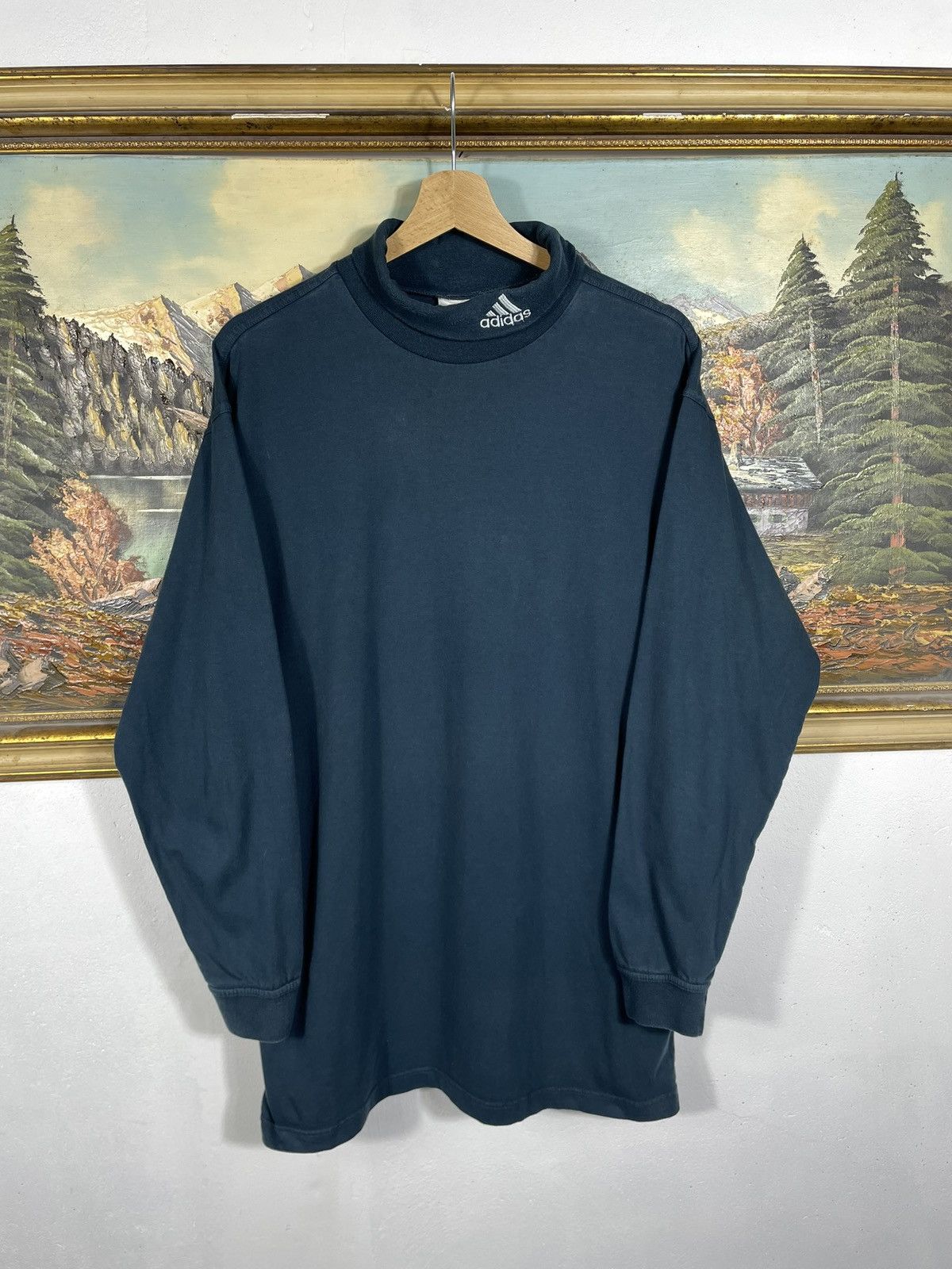 Adidas × Vintage Adidas Vintage 90s Turtleneck Longsleeve Crewneck Sweatshirt Size US M / EU 48-50 / 2 - 1 Thumbnail