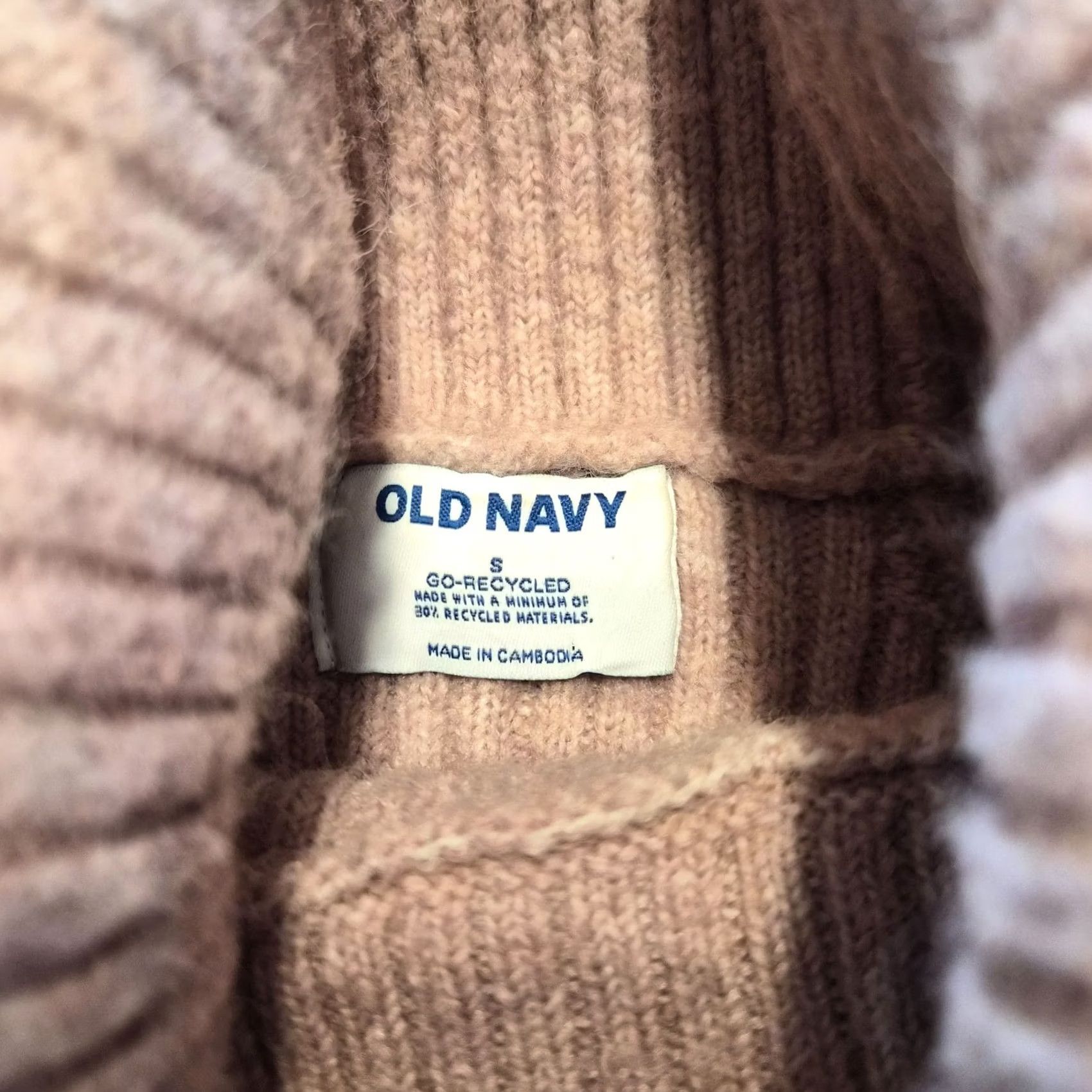 Old Navy Old Navy Womens Sweater Cropped GO-Recycled Pink Size Small Ribbed Pullover Turtleneck Long Sleeve Knit Size S / US 4 / IT 40 - 3 Thumbnail