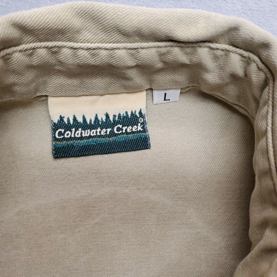 Coldwater Creek VINTAGE Nike Shirt Men L Beige Twill Long Sleeve Eagle Western Native Made in USA Size US L / EU 52-54 / 3 - 3 Thumbnail