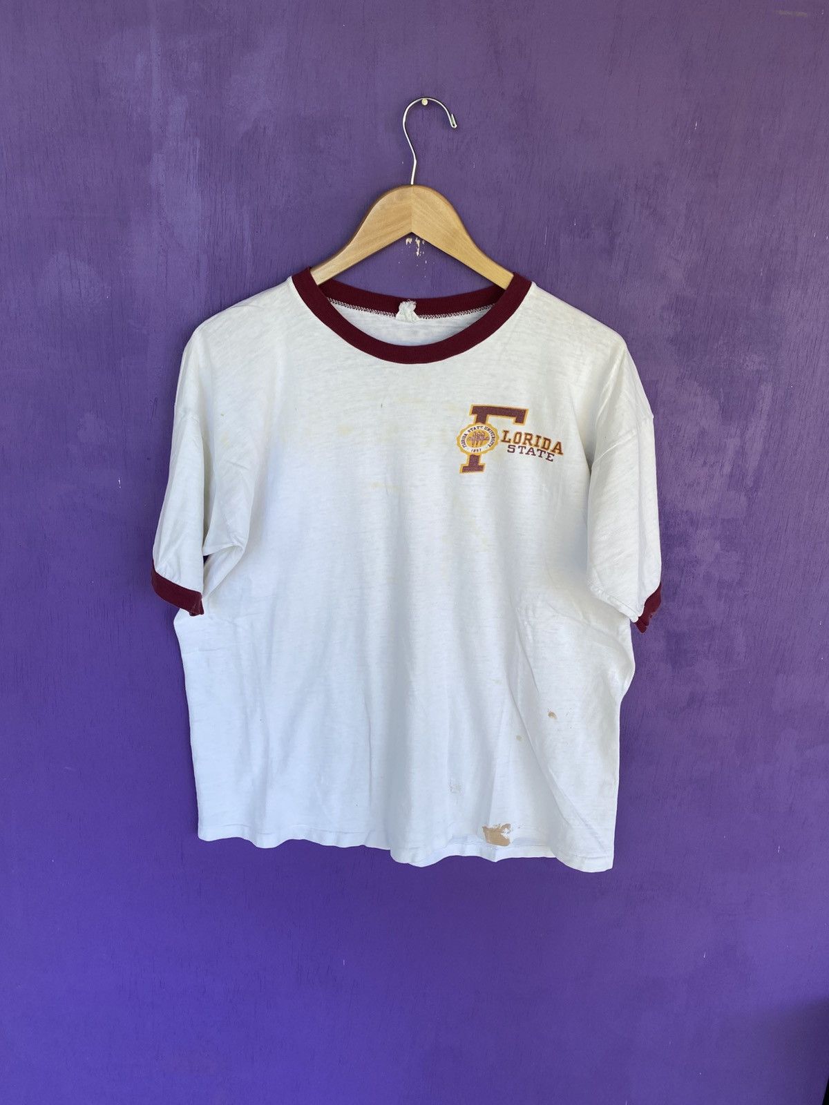 Champion Vintage 50s Champion Florida state ringer tee Size US L / EU 52-54 / 3 - 1 Thumbnail