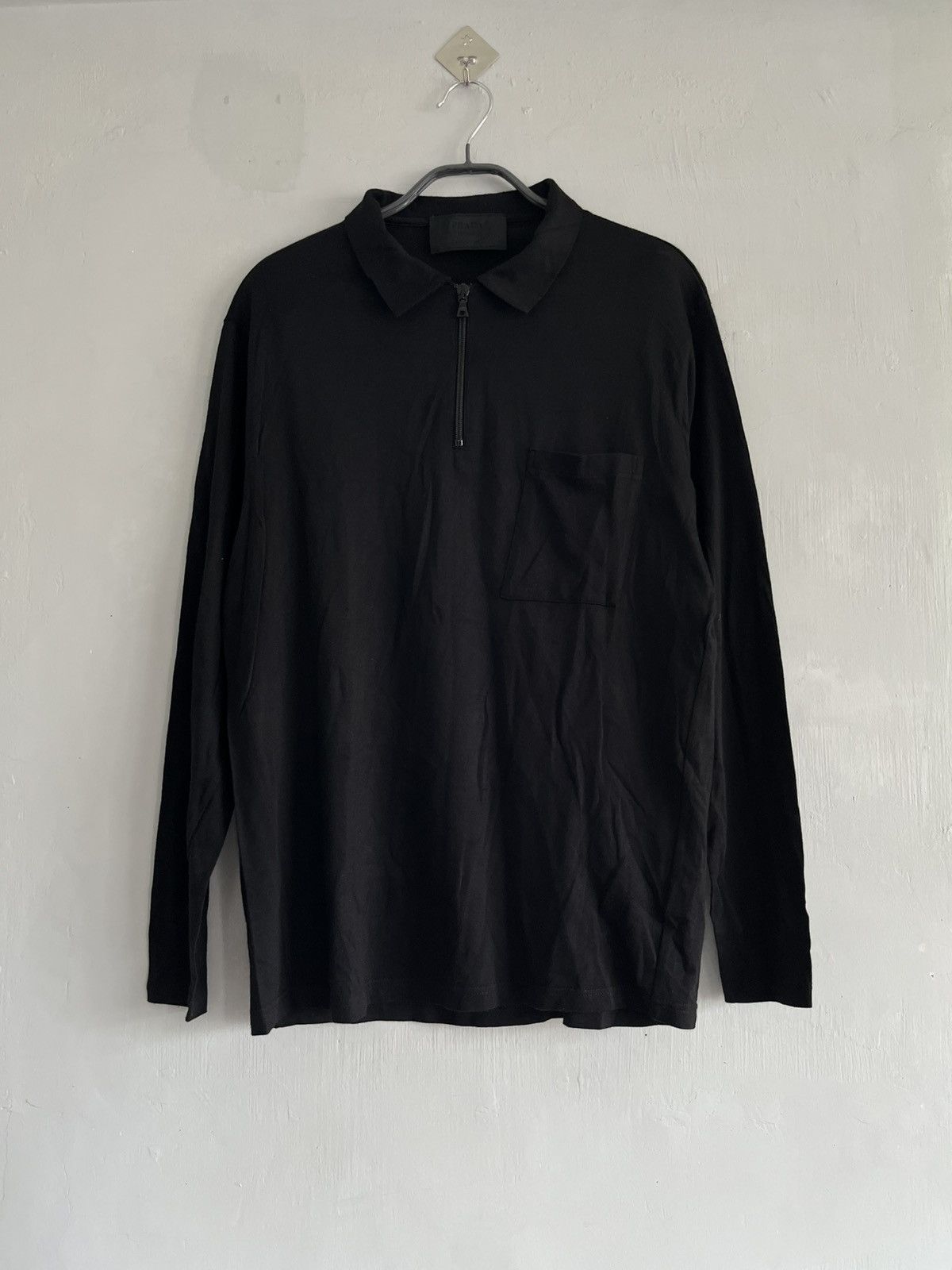 Prada Vintage Prada Half Zip Cotton/Rayon Long Sleeves Size US L / EU 52-54 / 3 - 1 Thumbnail