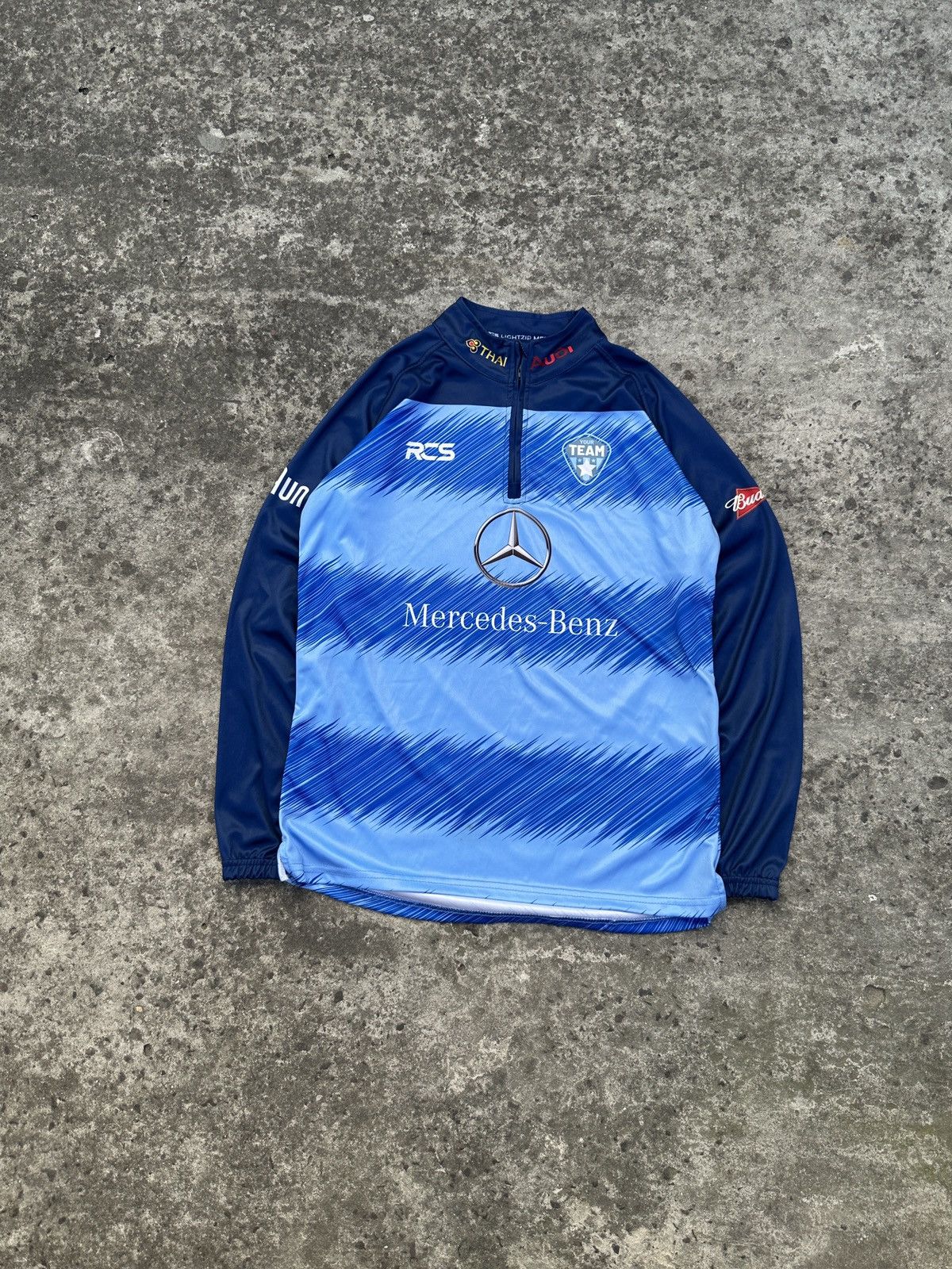 Mercedes-Benz Rare Mercedes-Benz 1/3 Zip Up Jacket Streetwear Rare M RCS Size US M / EU 48-50 / 2 - 1 Thumbnail