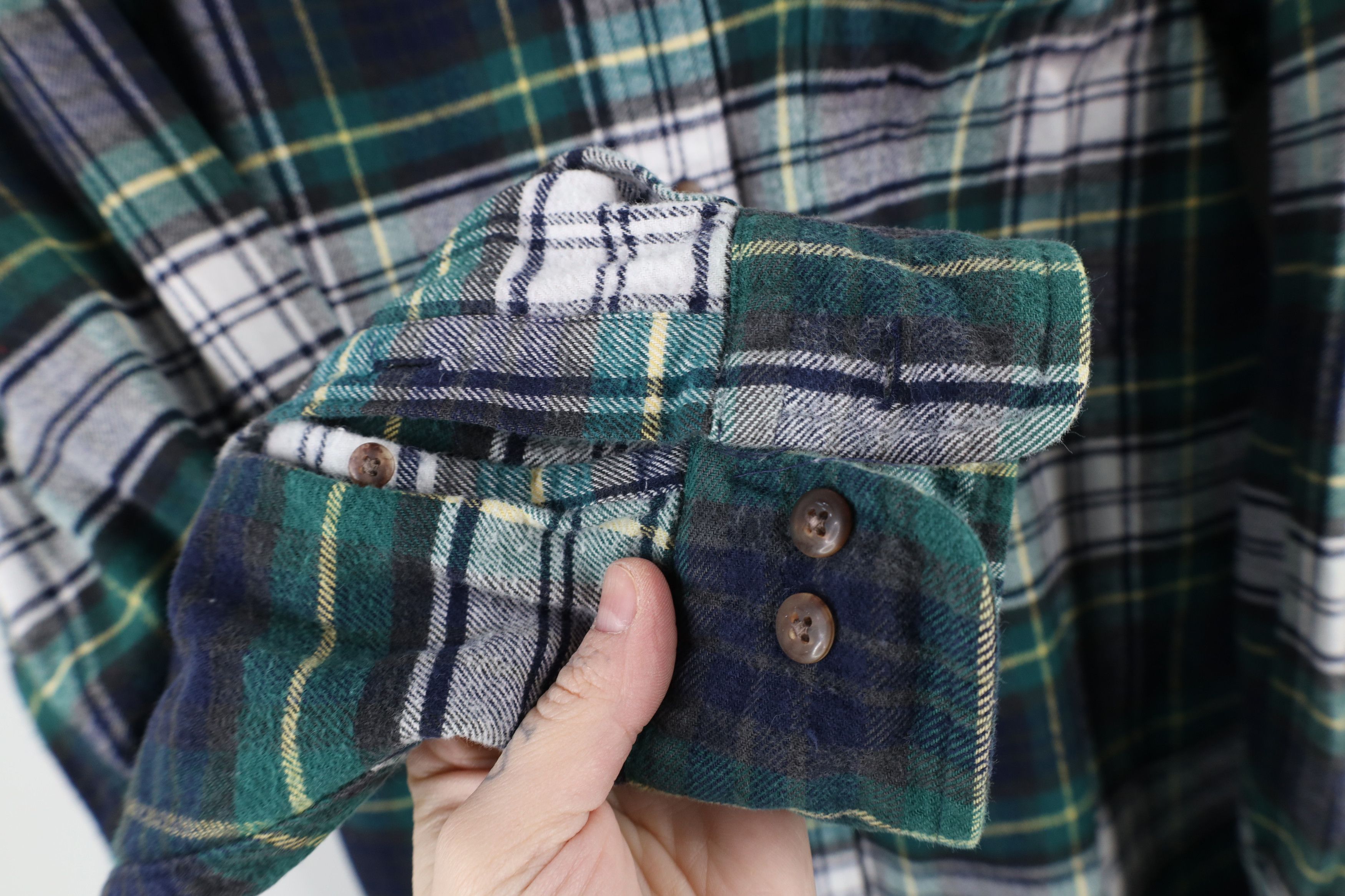 Lands' End × Vintage Vintage 90s Lands End Flannel Collared Button Down Shirt Size US L / EU 52-54 / 3 - 5 Thumbnail