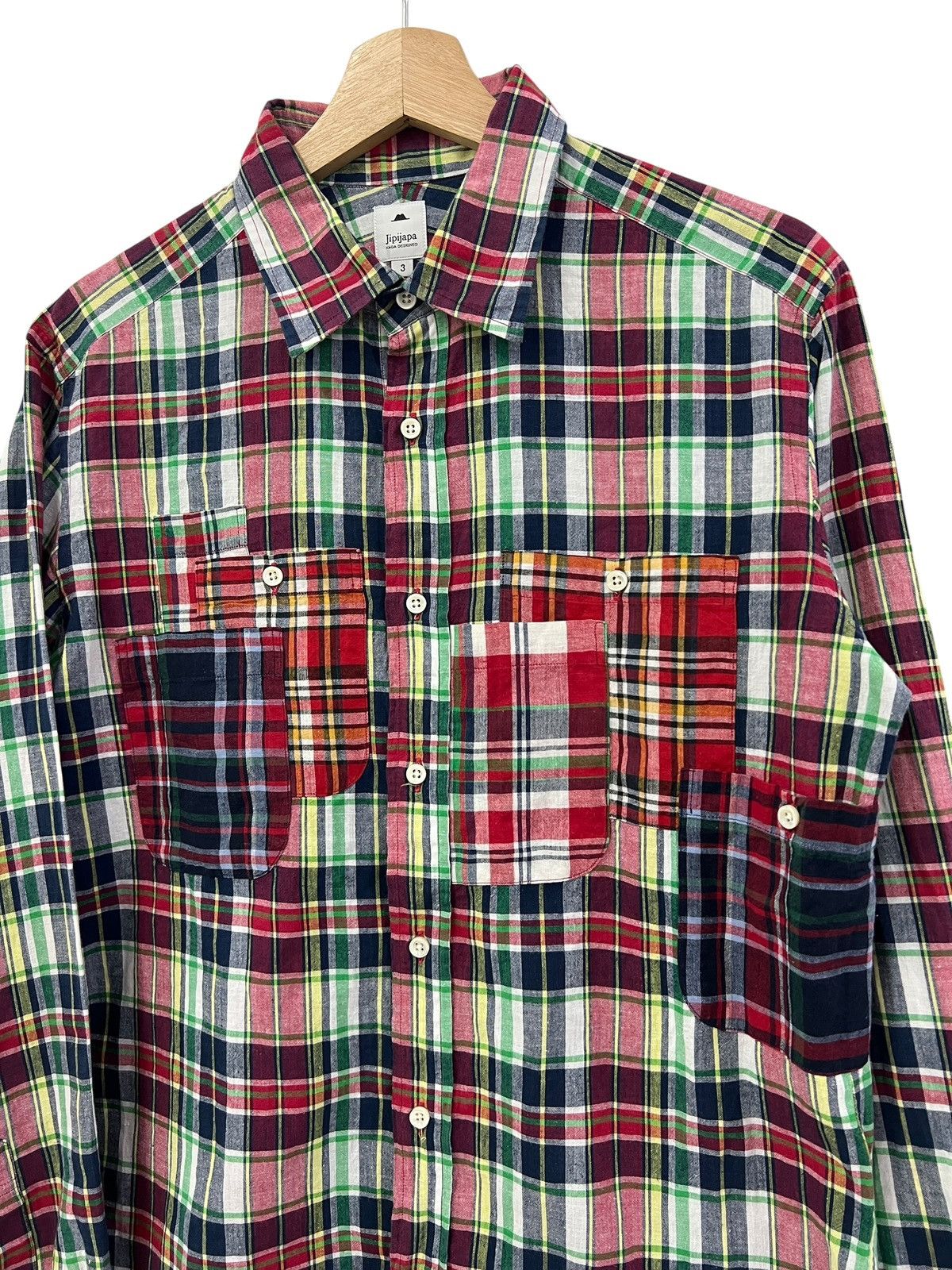 Japanese Brand Jipijapa 🇯🇵 Multipocket Plaid Button Up Shirt Size US M / EU 48-50 / 2 - 4 Thumbnail