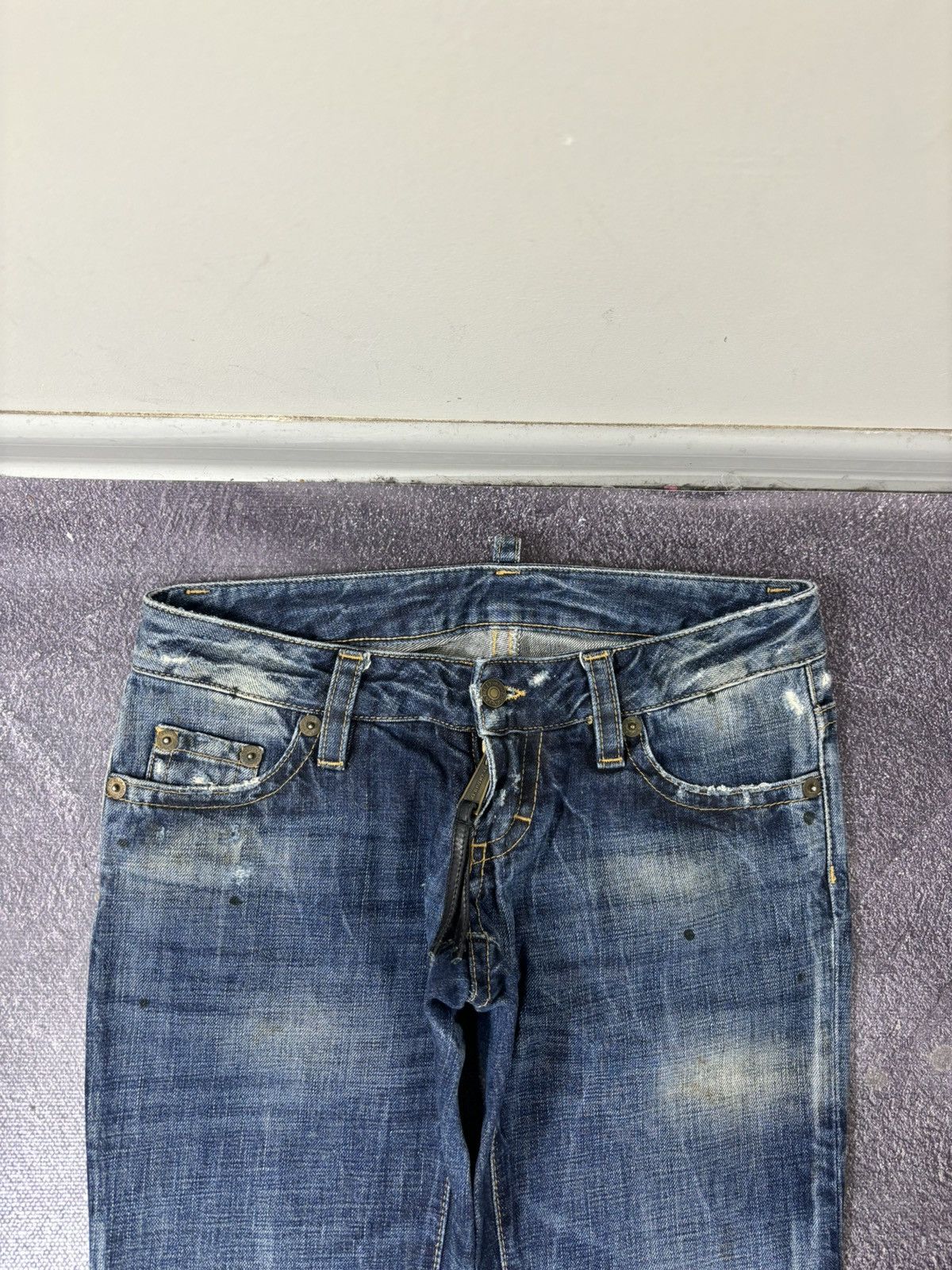 Dsquared2 Dsquared2 Women’s Faded Blue Painted Ripped Denim Jeans Size 27" / US 4 / IT 40 - 5 Thumbnail