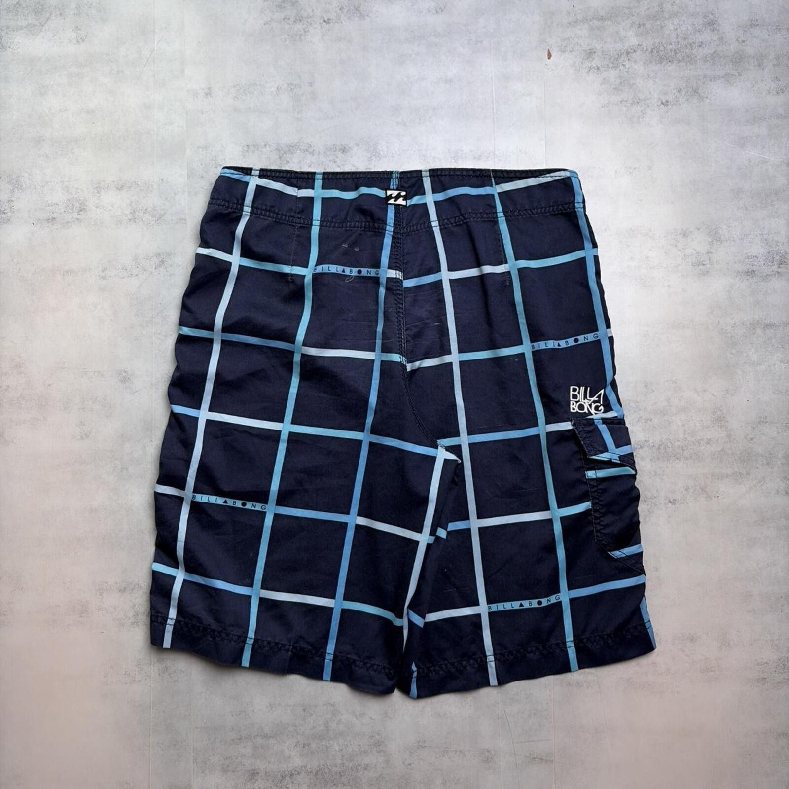 Billabong Y2K Navy Billabong Grunge Surf Baggy Plaid Board Shorts Size US 34 / EU 50 - 4 Thumbnail