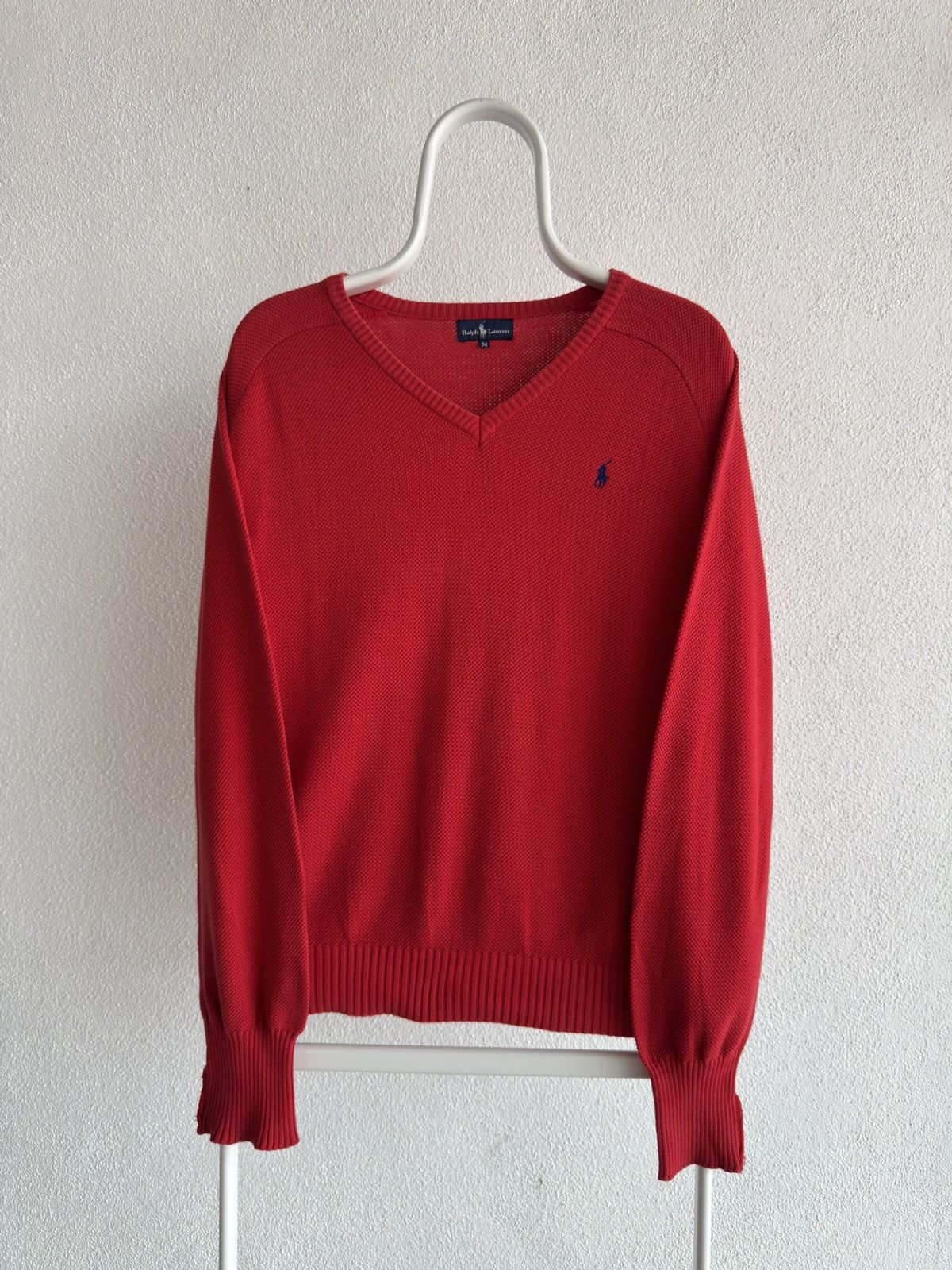 Polo Ralph Lauren Vintage Polo Ralph Lauren Hand Knit V Neck Sweatshirt Size M / US 6-8 / IT 42-44 - 1 Thumbnail
