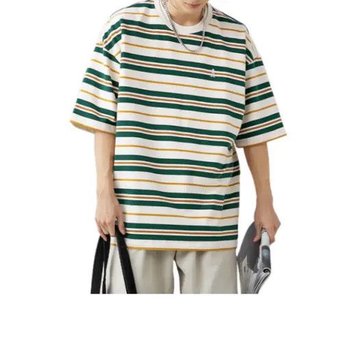 New Loose Stripe T-shirt Contrast