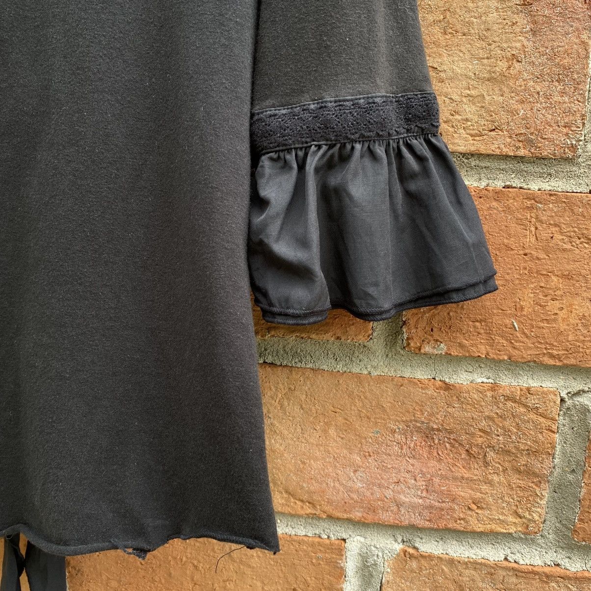 Designer × Japanese Brand Cook jeans Y2K Punk Black Ruffle Fitted Blouse Size M / US 6-8 / IT 42-44 - 20 Thumbnail