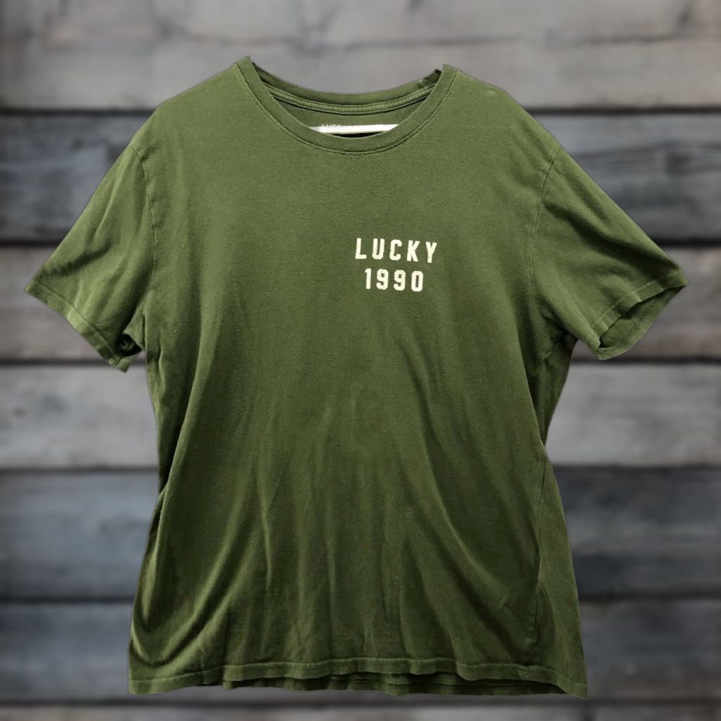 Lucky Brand LUCKY BRAND Graphic Print T-Shirt Mens L Olive Green Short Sleeve Crew Neck Cotton Size US L / EU 52-54 / 3 - 1 Thumbnail