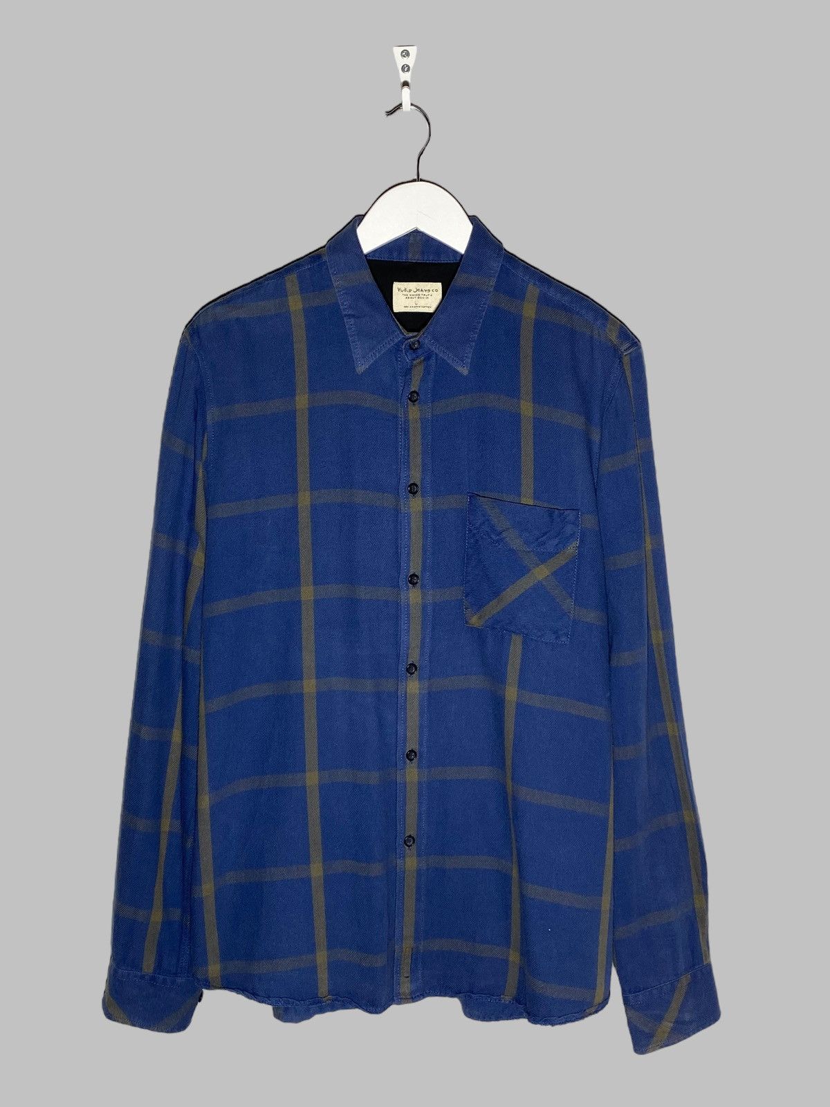Nudie Jeans Nudie Jeans Stan Window Check Cotton Shirt Blue Men’s Size US L / EU 52-54 / 3 - 1 Thumbnail