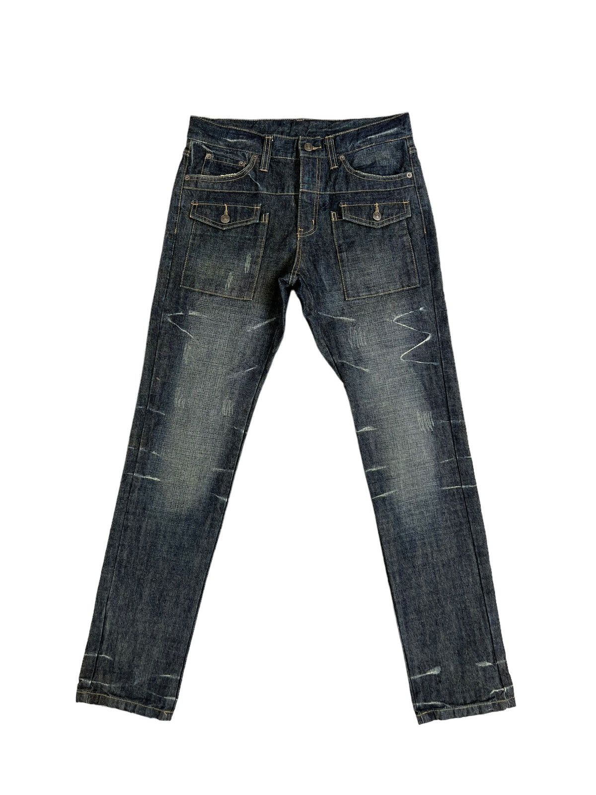 PPFM PPFM Distressed Denim Bush Pant Jeans Size US 31 - 1 Thumbnail