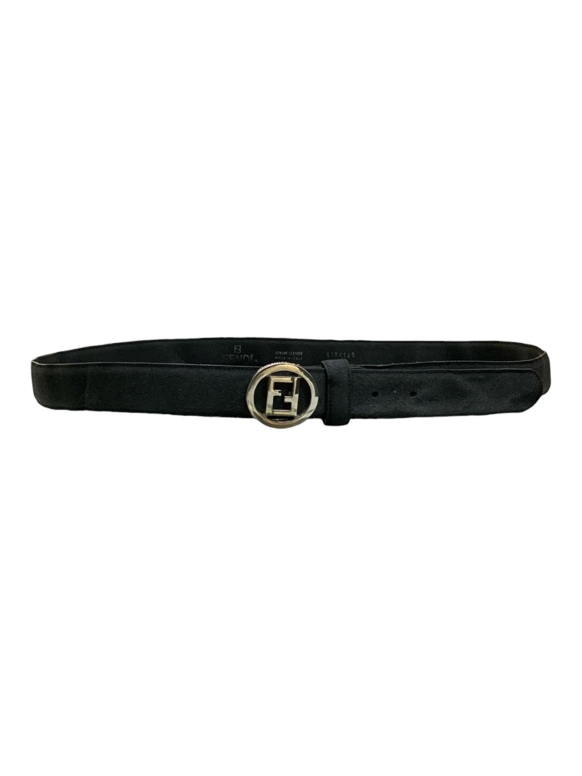 Fendi Vintage FENDI Men FF Interlocking Black Suede Leather Belt Size ONE SIZE - 4 Thumbnail
