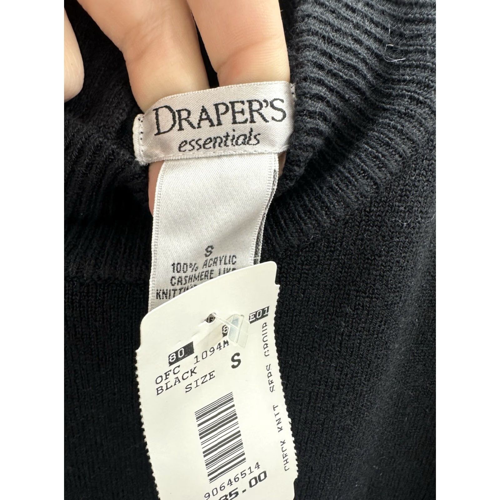 Essentials Drapers Essentials Sweater Womens Short Sleeve Mock Neck Knit NWTs Black S Pullover All Seasons 90s Vintage: No Size S / US 4 / IT 40 - 5 Thumbnail