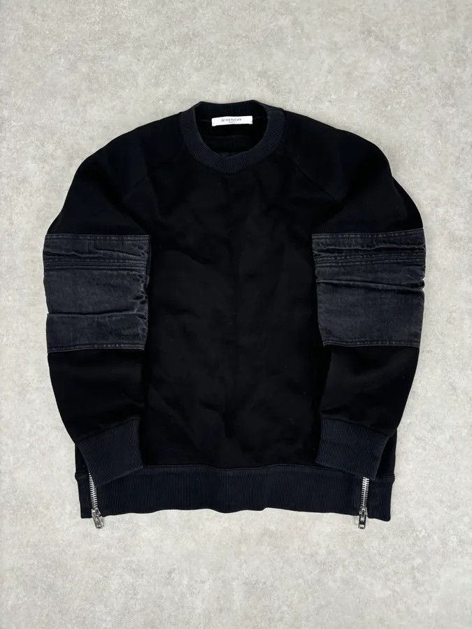 Givenchy AW2016 Givenchy Black Back-Zip Denim Sweater by Riccardo Tisci Size US M / EU 48-50 / 2 - 1 Thumbnail