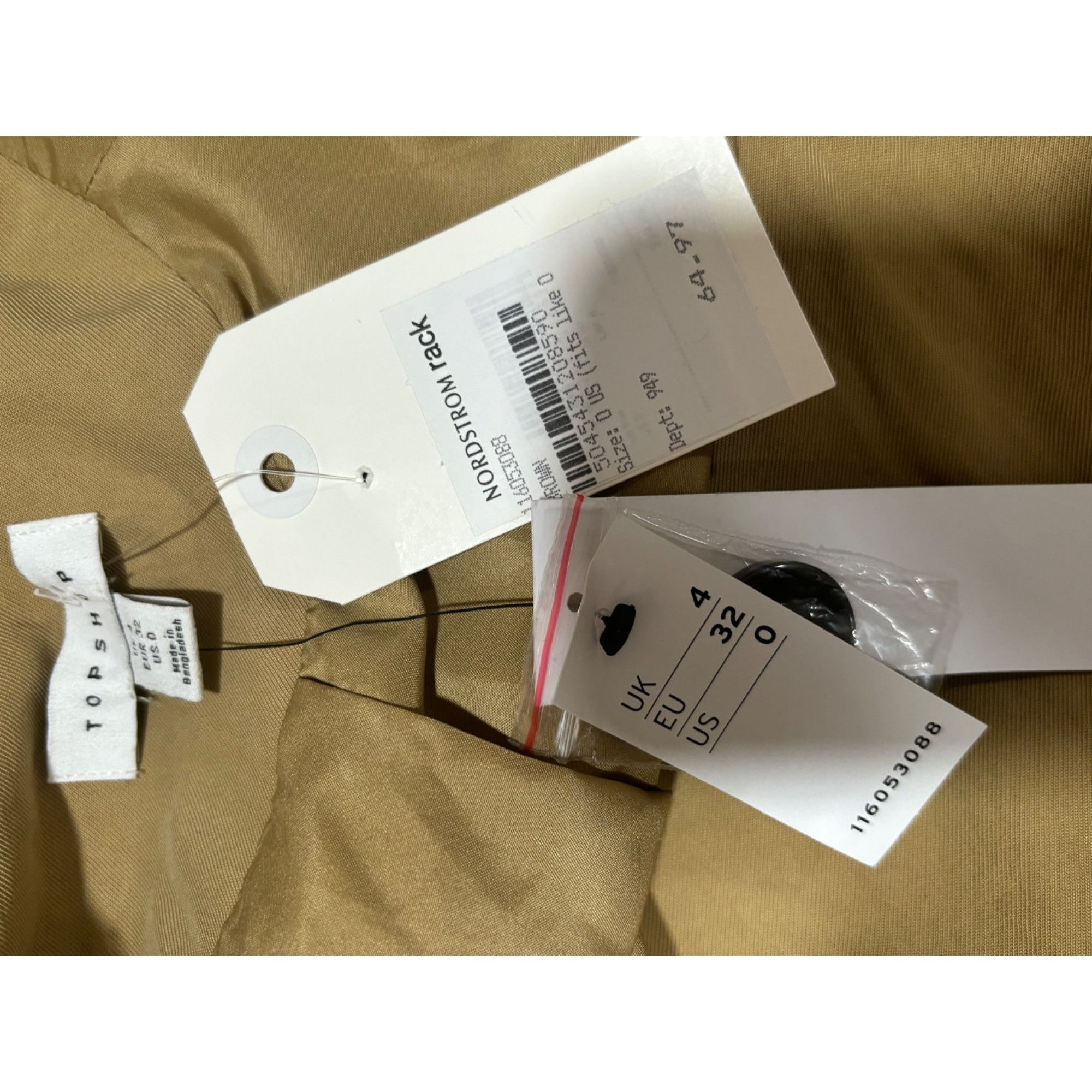 Topshop Topshop Women's Belted Trenchcoat in Taupe-Brown, Sz. 0 Size XXS / US 00 / IT 34 - 13 Thumbnail