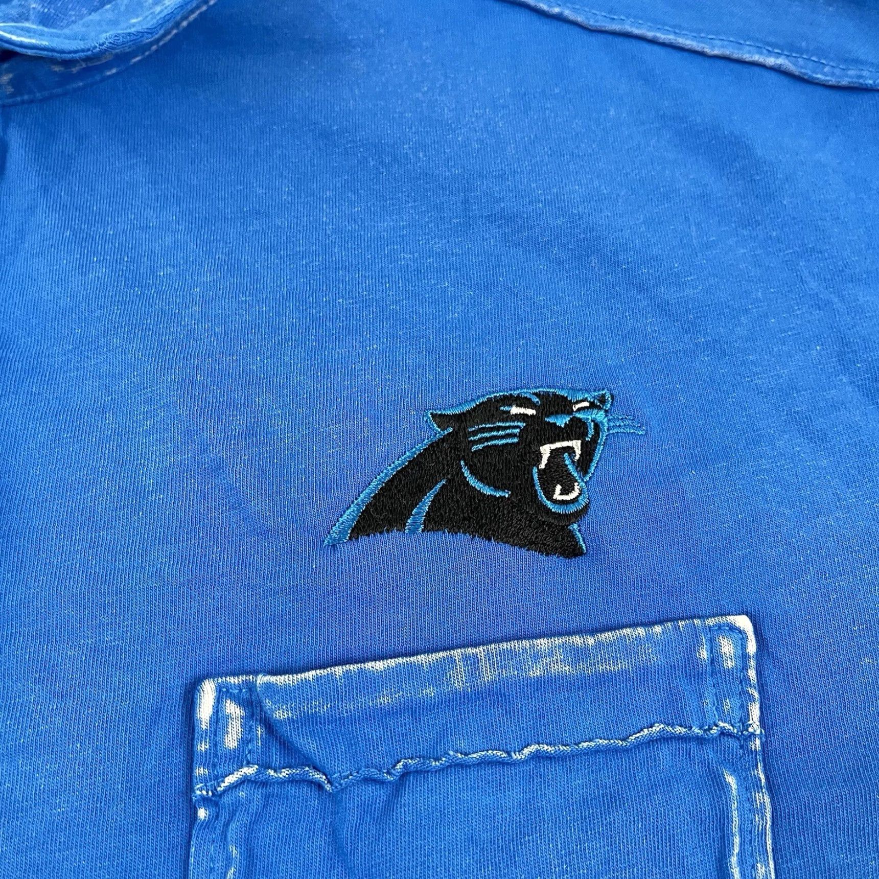 Tommy Bahama Tommy Bahama Polo Shirt Mens Large Washed Blue Carolina Panthers NFL Golf Casual Size US L / EU 52-54 / 3 - 3 Thumbnail