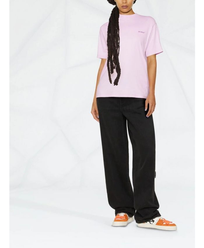 Off-White o1gr1nt1124 Diag Regular T-Shirt in Pink Size XS / US 0-2 / IT 36-38 - 2 Thumbnail