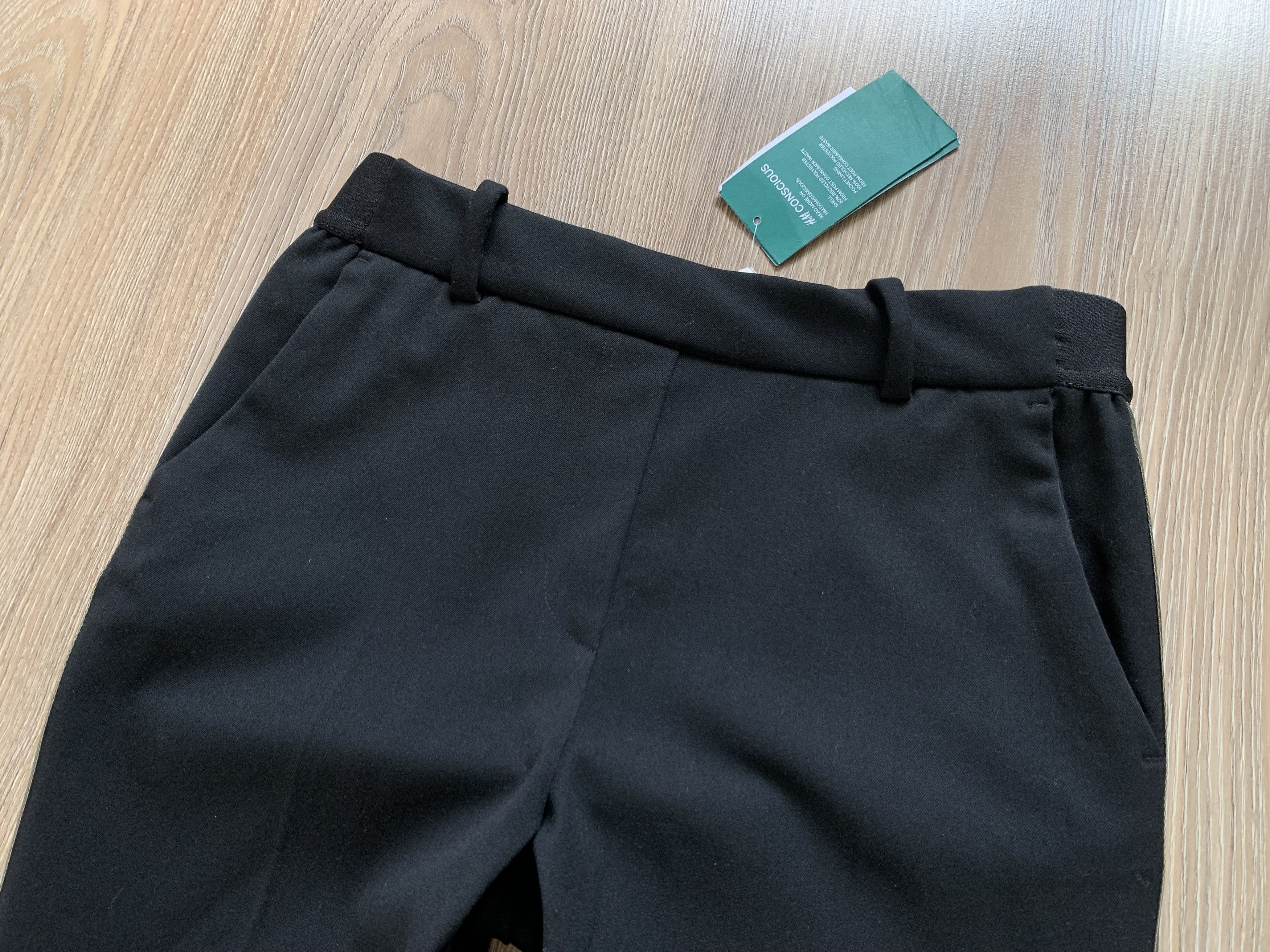 H&M H&M Regular Waist Slacks Black Leggins Pants Size 26" / US 2 / IT 38 - 4 Thumbnail