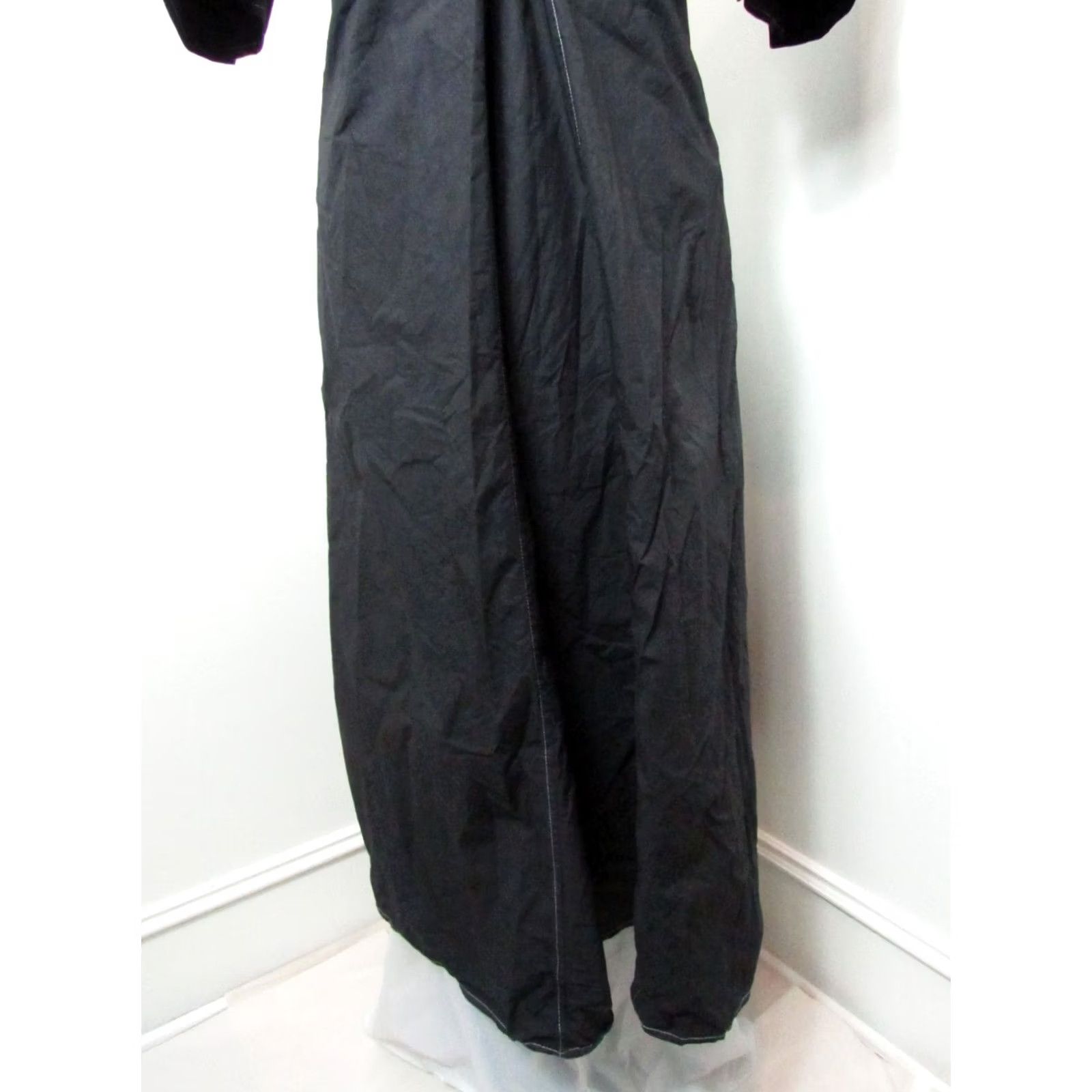 Ganni GANNI Dress Midi Black White Stitching Puff Sleeve V-Neck Pullover Large Women Regular Dress Size L / US 10 / IT 46 - 4 Thumbnail