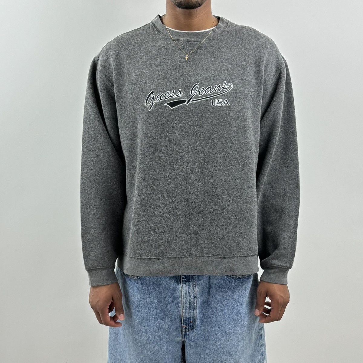 Guess vintage 90s GUESS JEANS USA spellout crewneck sweatshirt Size US L / EU 52-54 / 3 - 1 Thumbnail