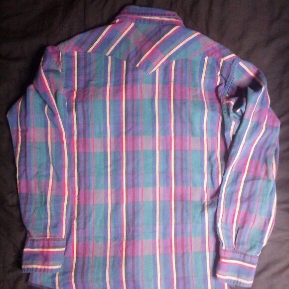 Wrangler Vintage Wrangler Plaid Pearl Snap Western Shirt Size US L / EU 52-54 / 3 - 7 Thumbnail