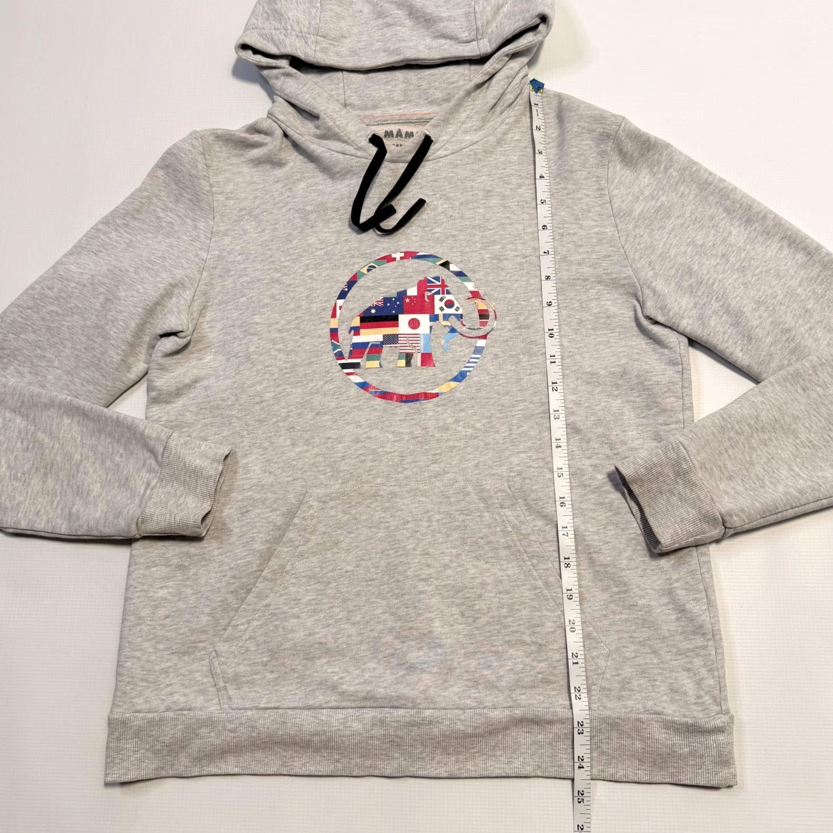 Mammut Mammut Hoodie Mens S Gray Pullover World Flags Mammoth Logo Outdoor Cotton Size US S / EU 44-46 / 1 - 3 Thumbnail