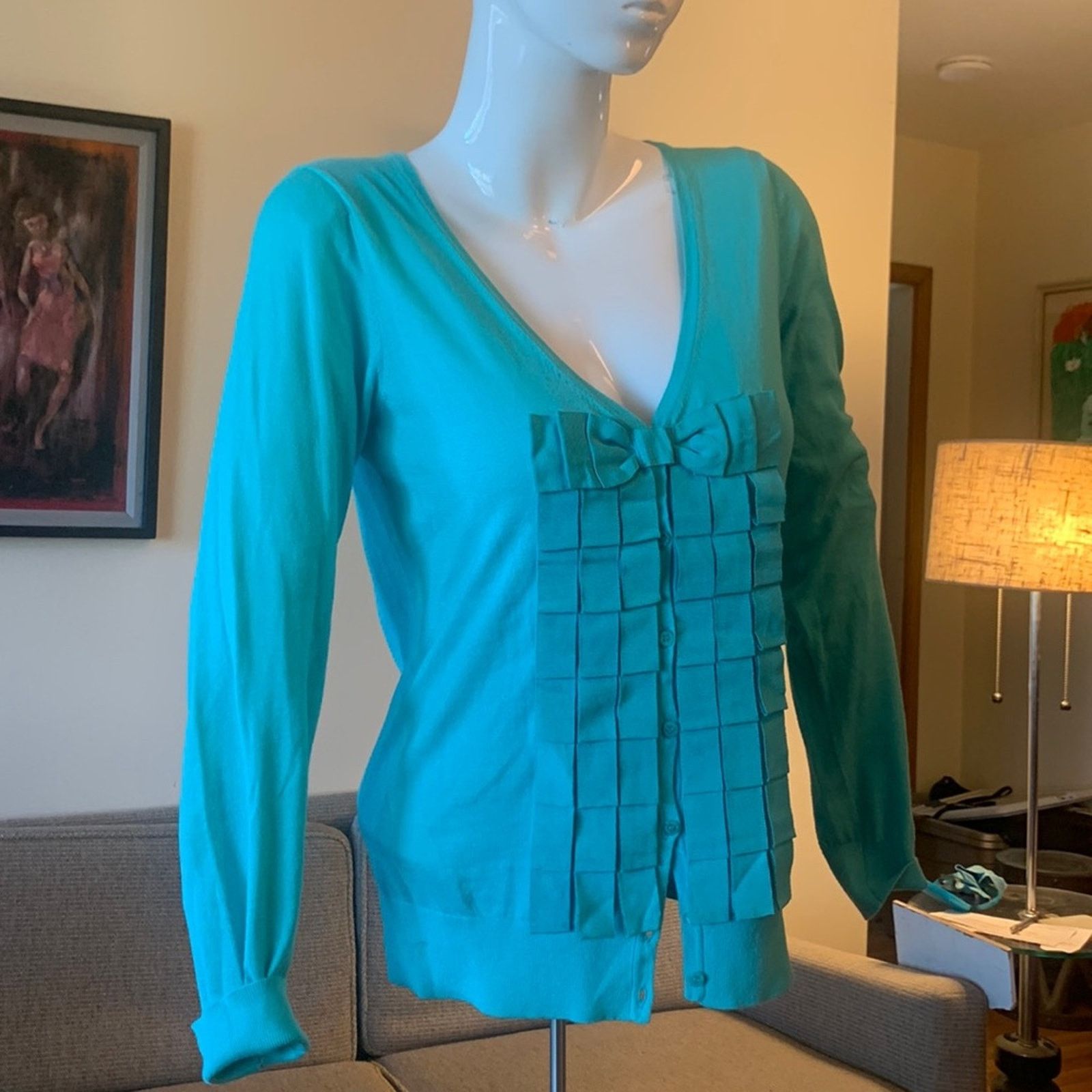 Ted Baker Ted Baker Mint Green Cardigan multiple bows embellishment Size S / US 4 / IT 40 - 4 Thumbnail