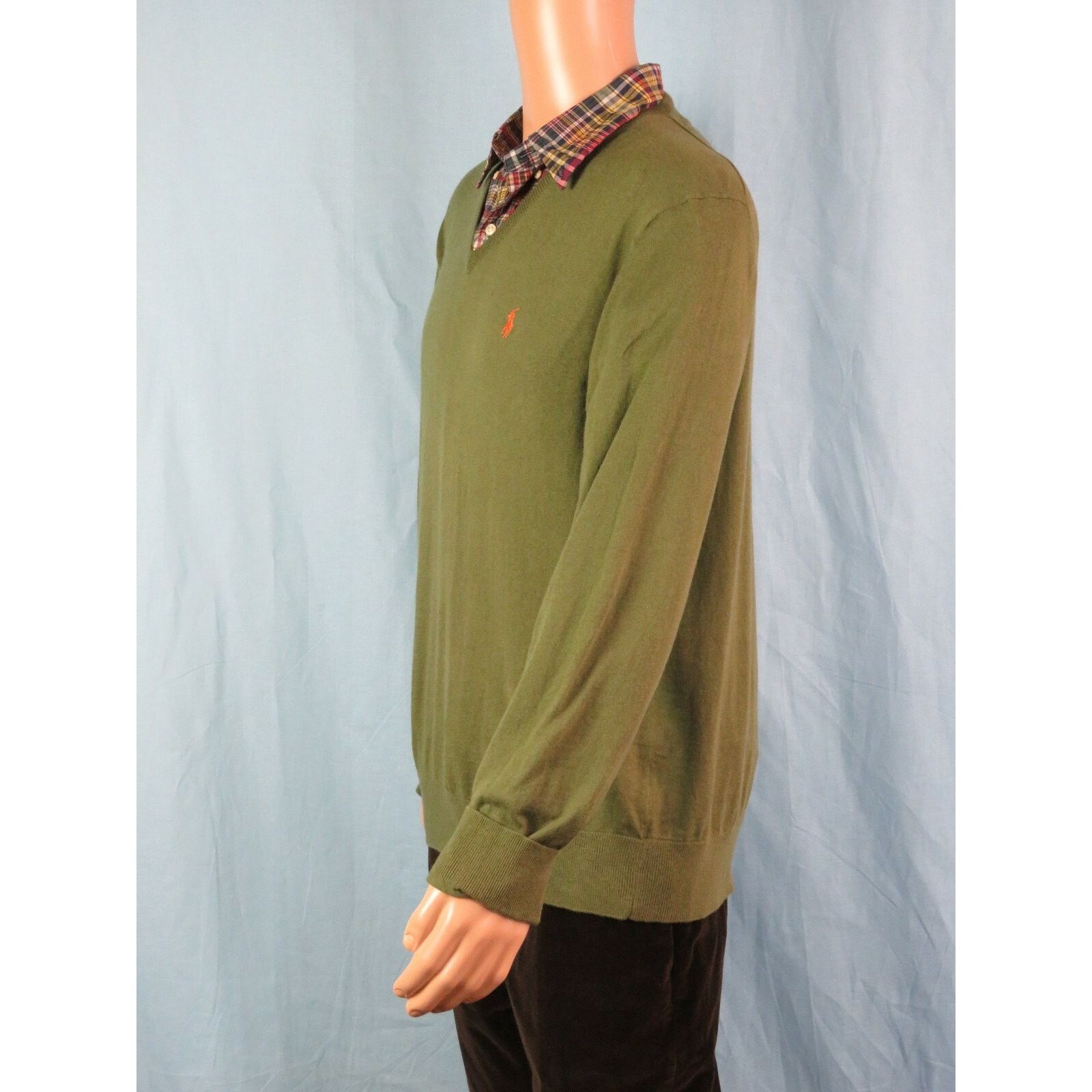 Ralph Lauren RALPH LAUREN GREEN COTTON CASHMERE LONG SLEEVE PULLOVER L Size US L / EU 52-54 / 3 - 4 Thumbnail