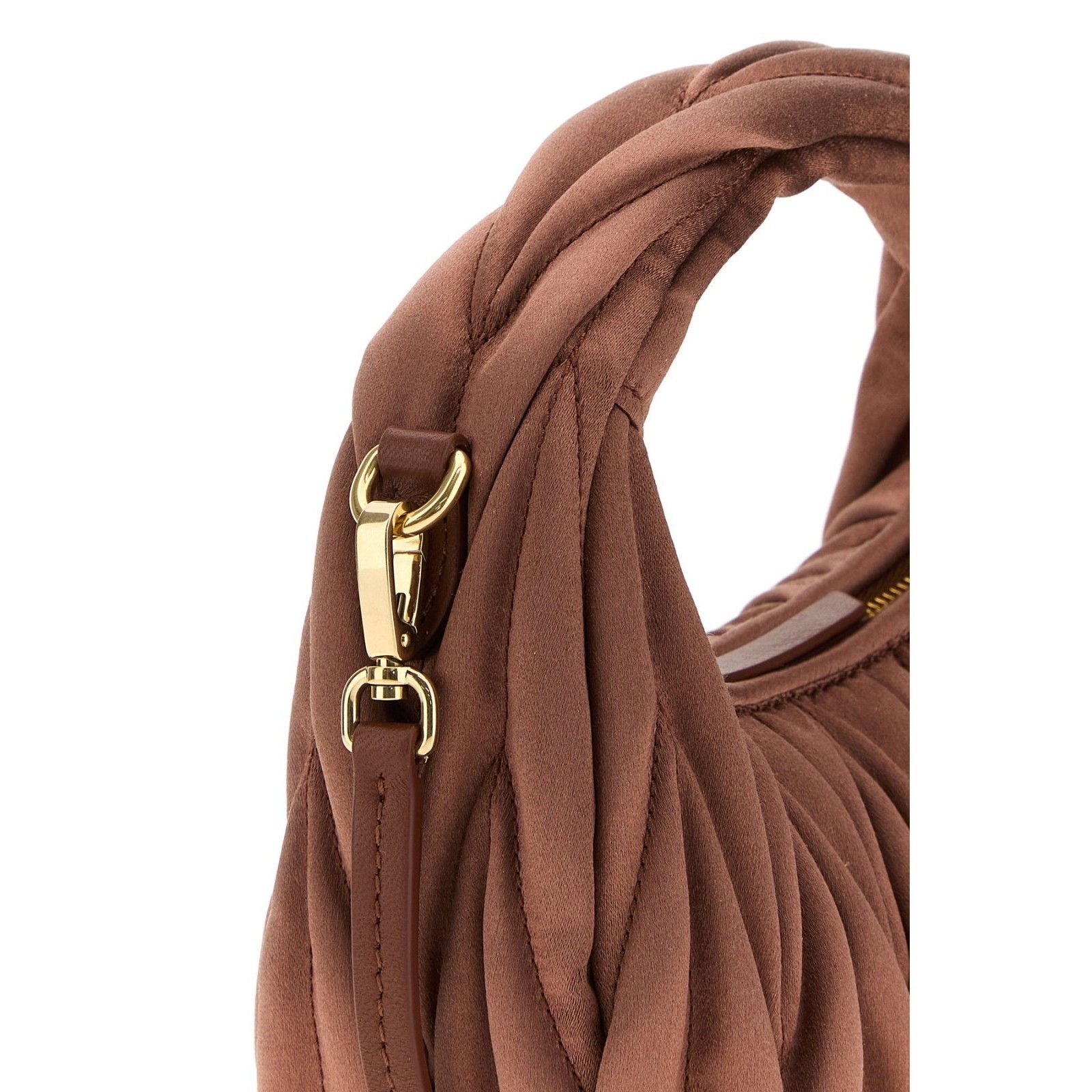 Miu Miu MIU MIU Wander Mini Cocoa Brown Hobo Bag New And Authentic Size ONE SIZE - 4 Thumbnail