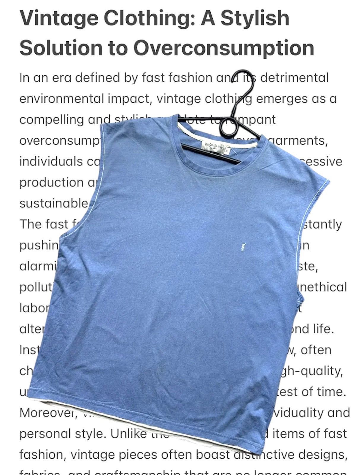 Vintage × Yves Saint Laurent Vintage Yves Saint Laurent Tee YSL logo size XXL light blue Size US XXL / EU 58 / 5 - 1 Thumbnail