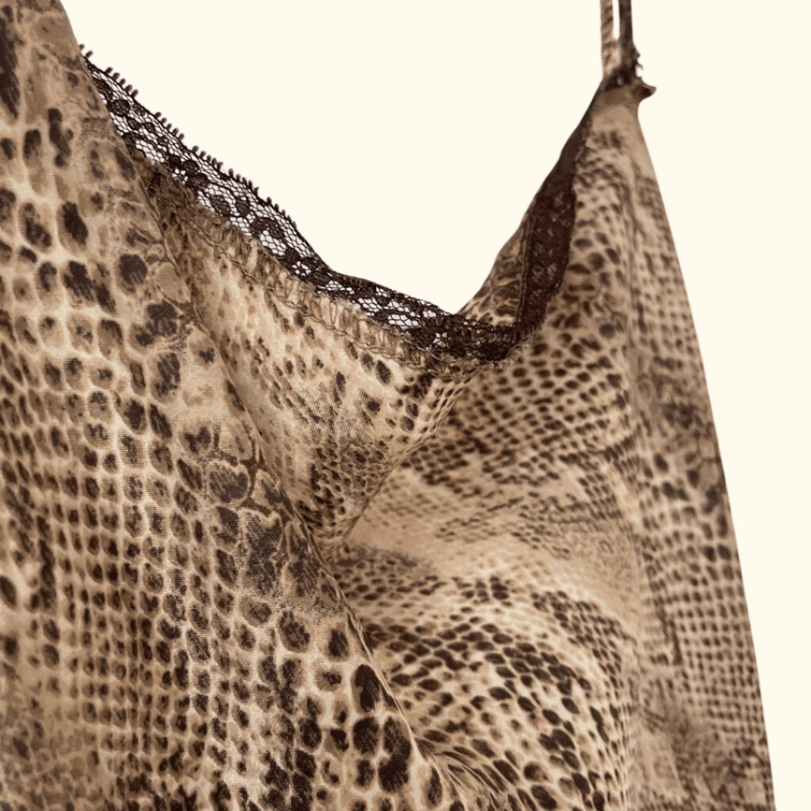 Vintage VTG Slip Dress | Innermost Woman Snakeskin Lace 80s Coquette Size ONE SIZE - 3 Thumbnail