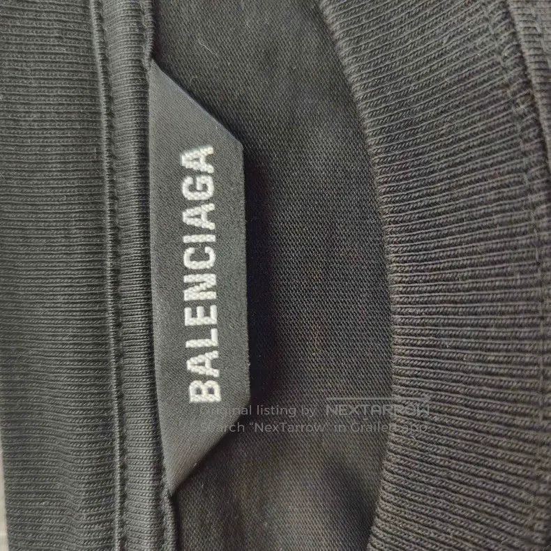 Balenciaga Balenciaga Black Short Sleeve T-Shirt with Small White Let Size US L / EU 52-54 / 3 - 3 Thumbnail