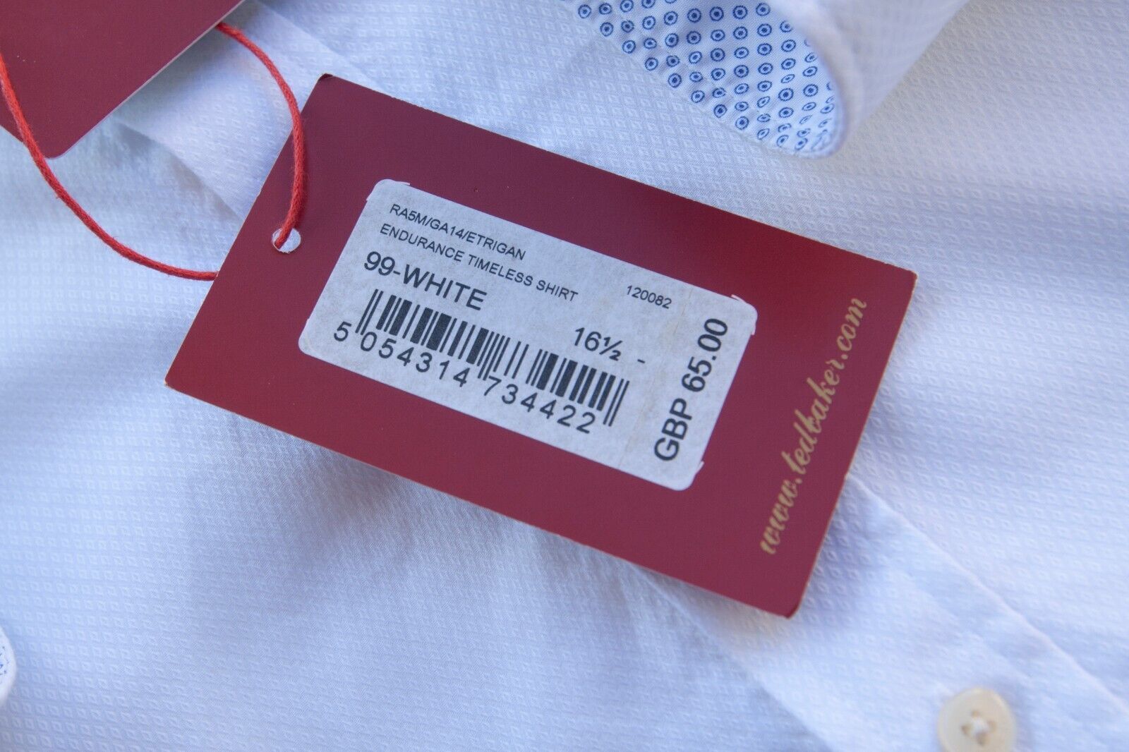 Ted Baker Ted Baker Etrigan Cotton Endurance Dress Shirt 34/35 White Size US L / EU 52-54 / 3 - 8 Thumbnail