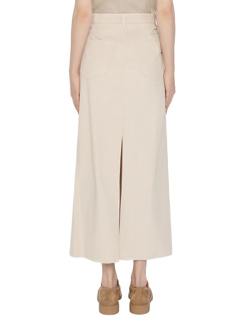 Brunello Cucinelli o1y0725 Midi Skirt in Cream Size 28" / US 6 / IT 42 - 3 Thumbnail