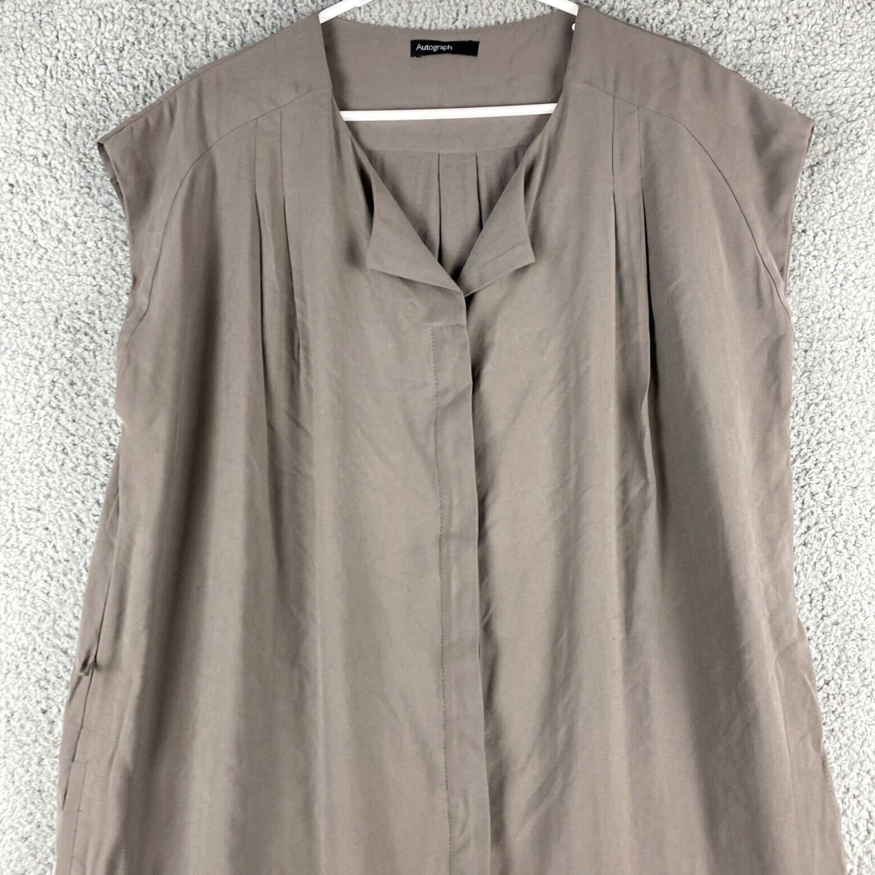 Vintage VINTAGE Autograph Dress Midi Sleeveless Gray Mauve Belted A-Line Women's 14 UK 18 US 14 - Bohemian / 39-21 Women Size XL / US 12-14 / IT 48-50 - 2 Thumbnail