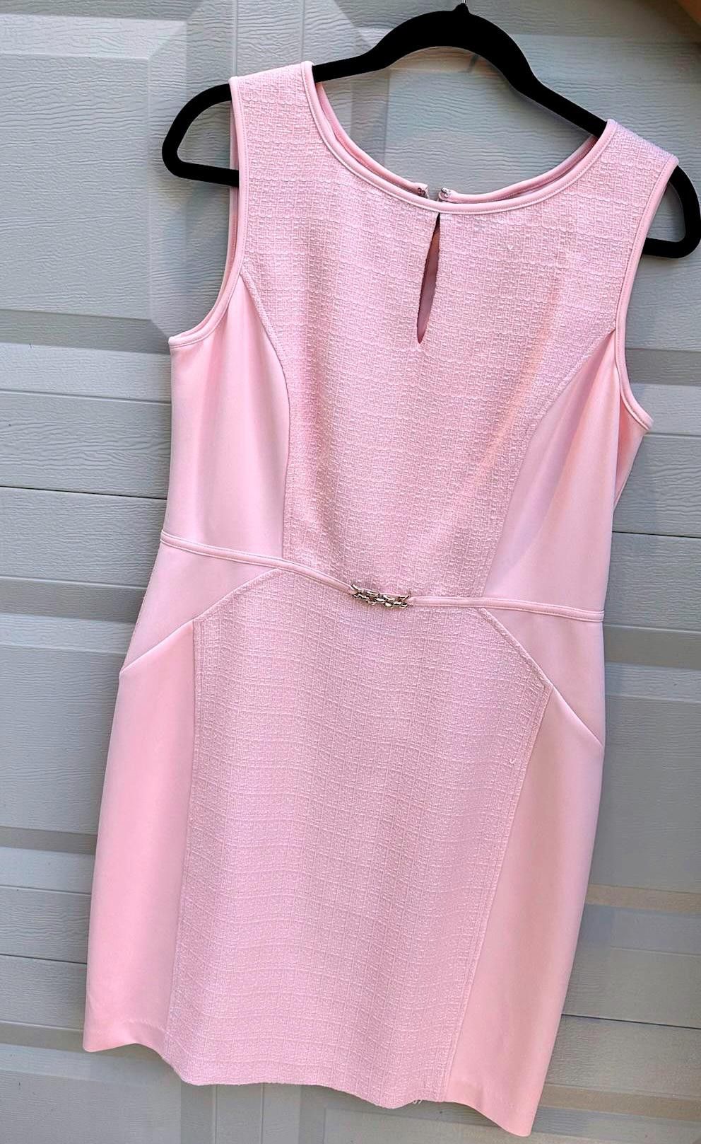 Designer Elegant Pink Dress - Ellen Tracy, Size 14 Size XL / US 12-14 / IT 48-50 - 1 Thumbnail
