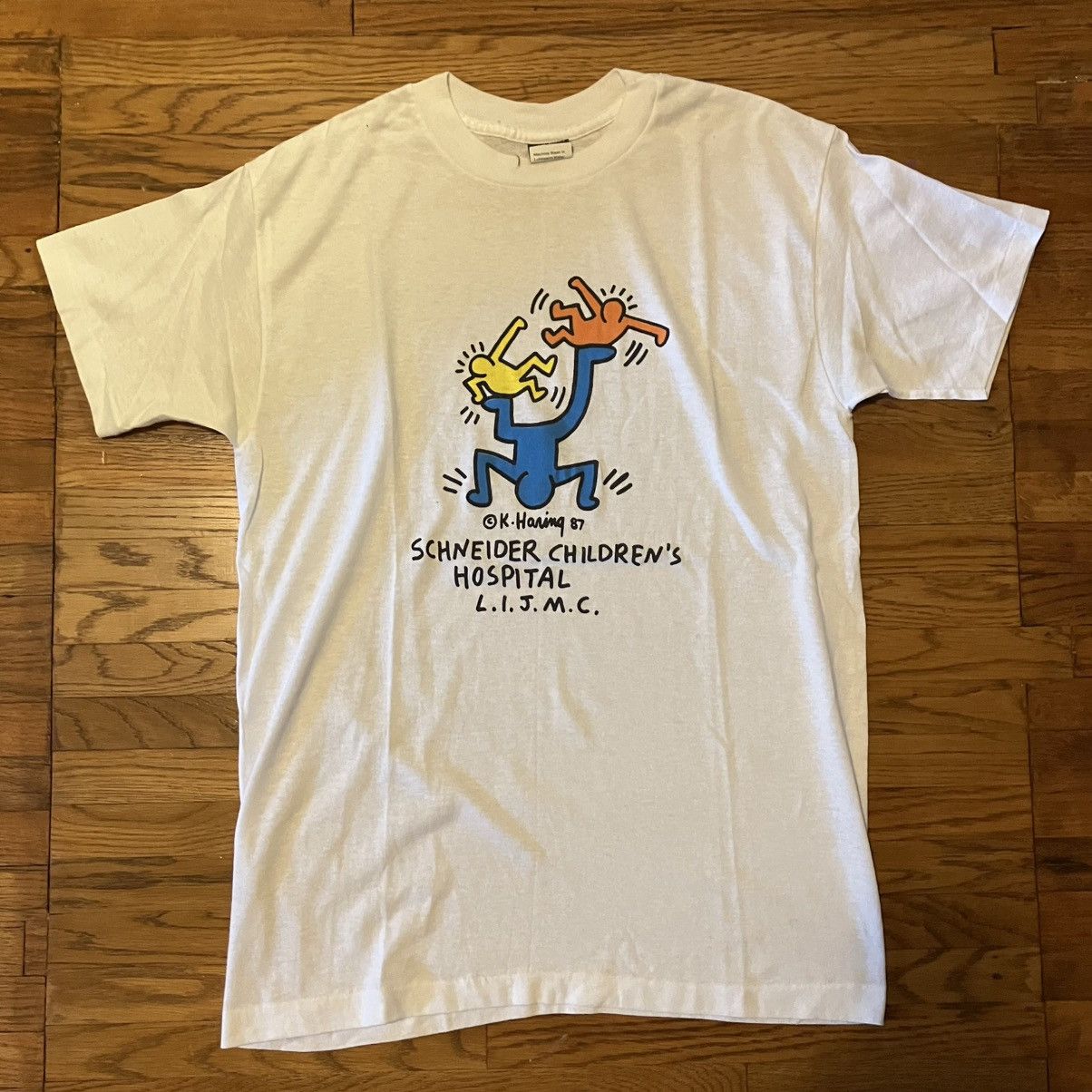 Vintage 1980s Keith Haring Schneider Children’s Hospital T-Shirt Size US M / EU 48-50 / 2 - 1 Thumbnail