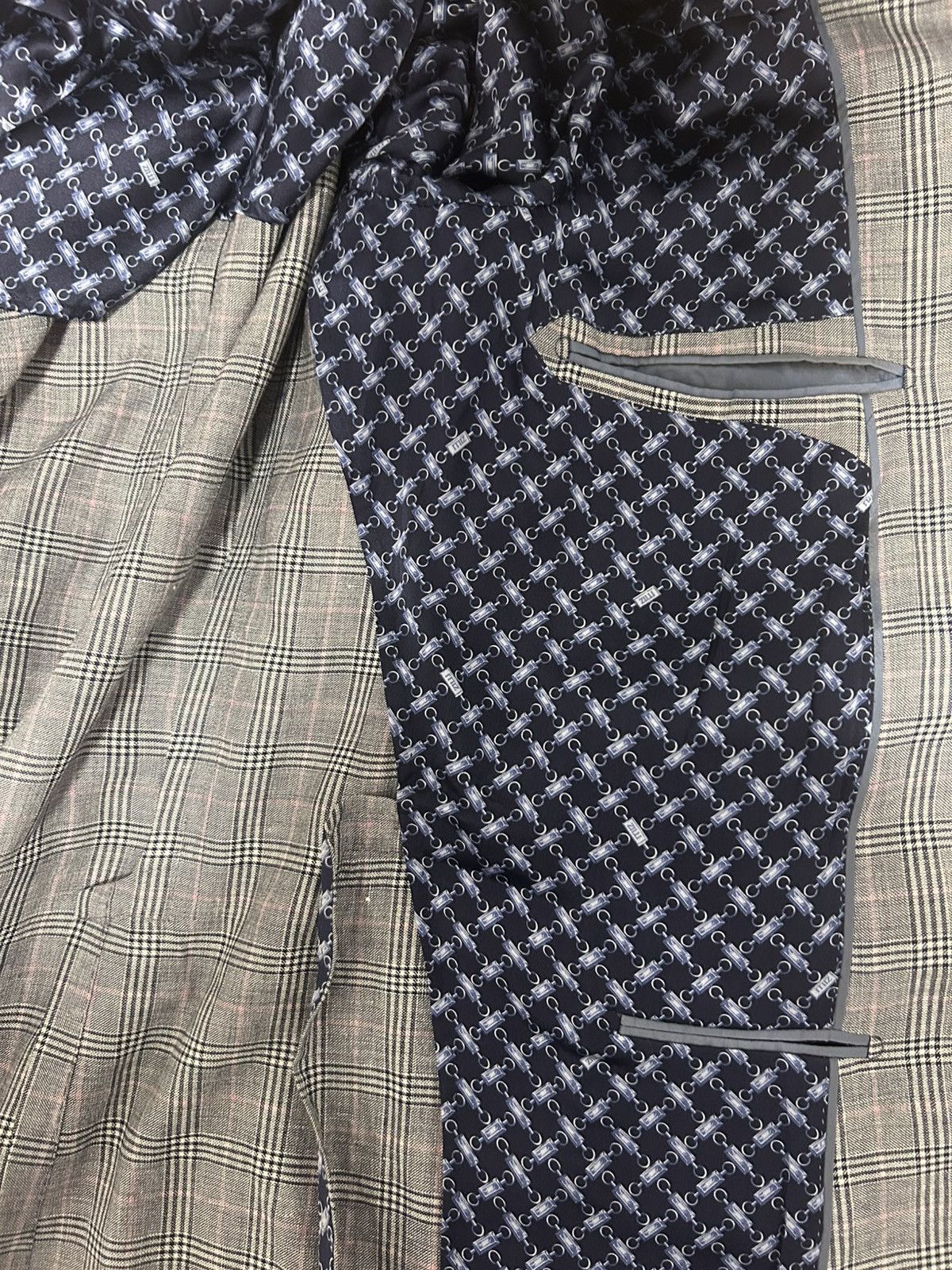 Zilli Zilli Mens Grey Blazer Size 54 Linen/Wool/Silk Size 54R - 4 Thumbnail