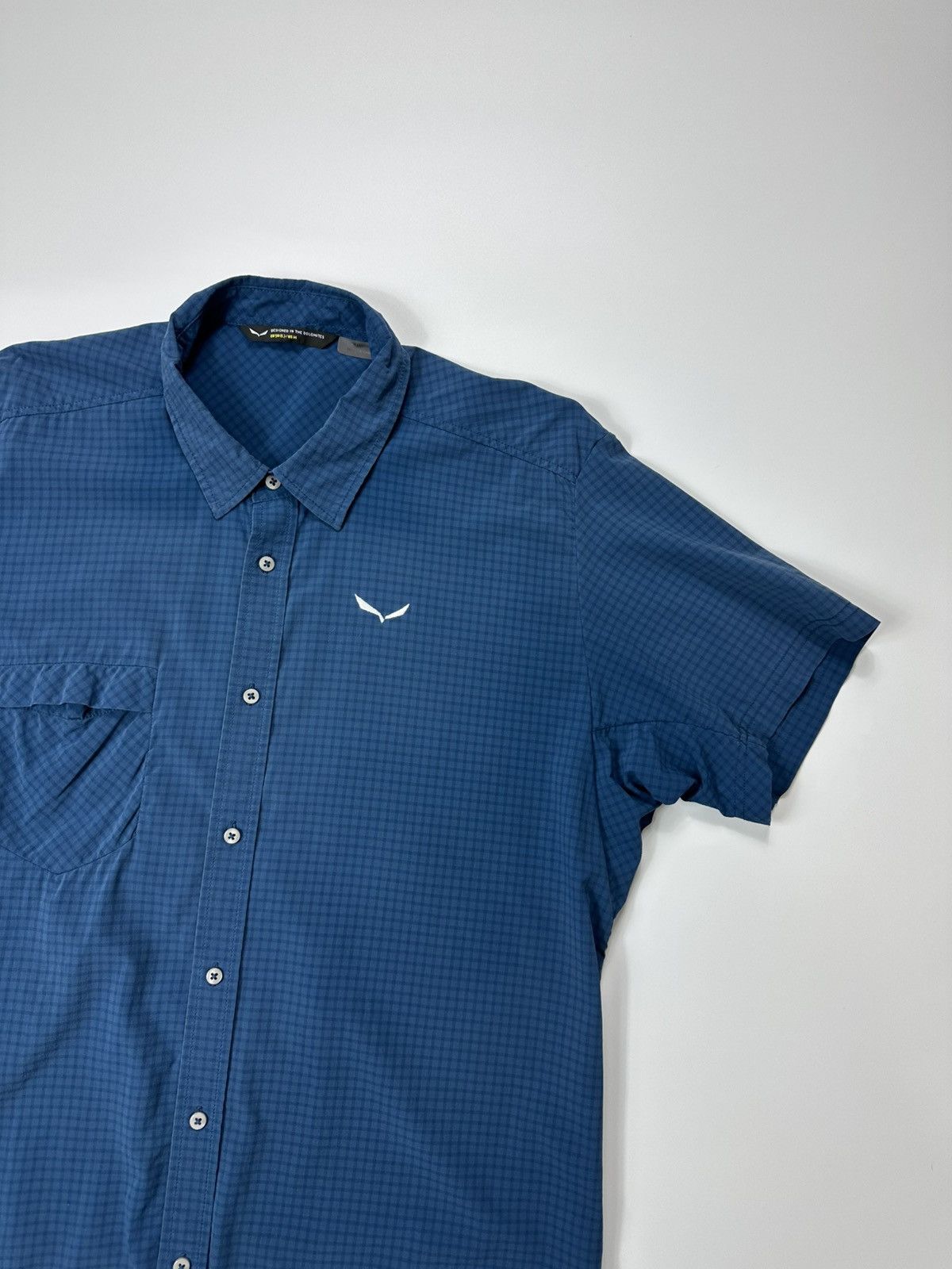 SALEWA Salewa Flannel Shirt Men's Logo Blue Size US M / EU 48-50 / 2 - 6 Thumbnail