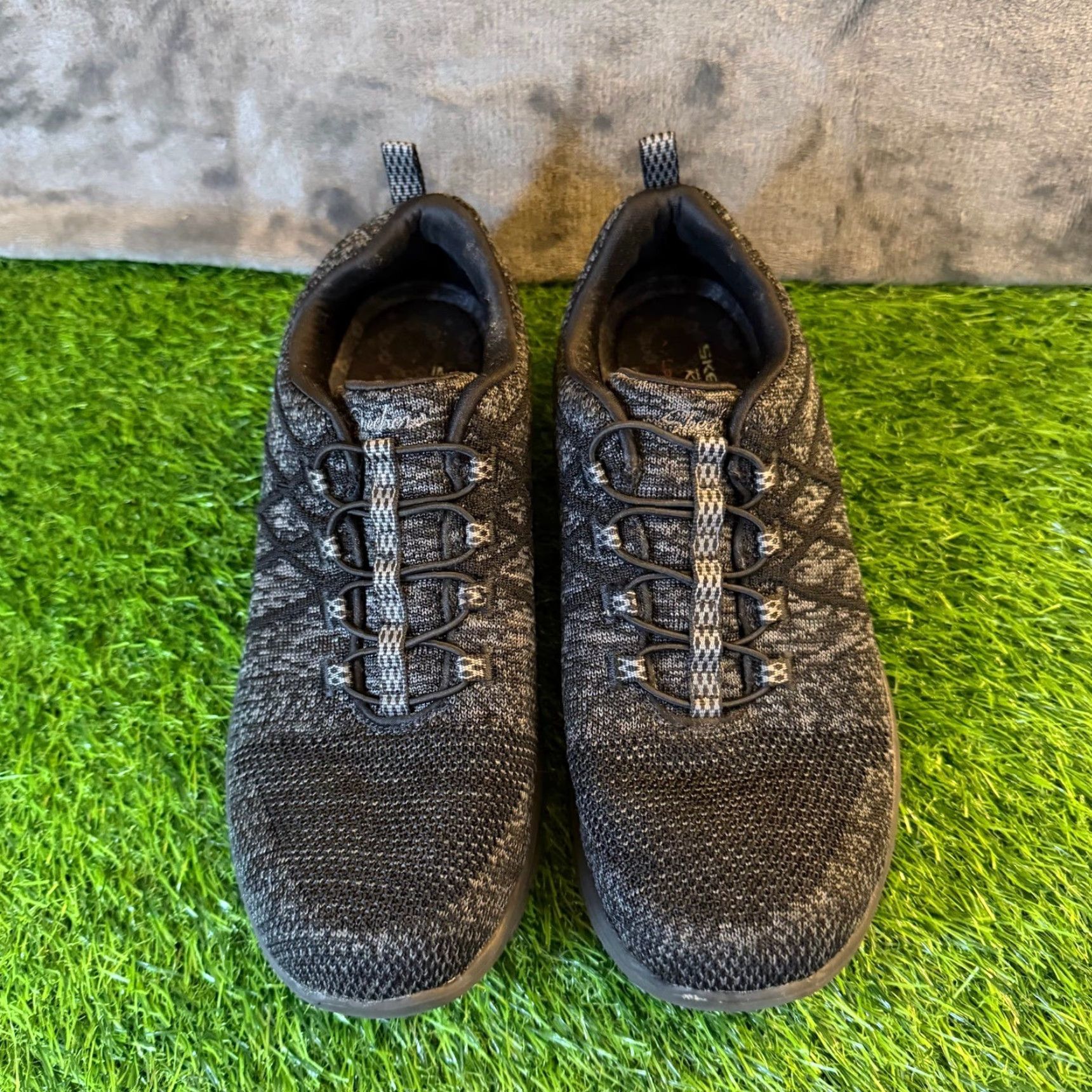 SKECHERS Skechers Slip On Knit Sneakers Womens Memory Foam Relaxed Fit Shoes 9.5 Black Low Top Casual Walking Shoes Size US 10 / IT 40 - 3 Thumbnail
