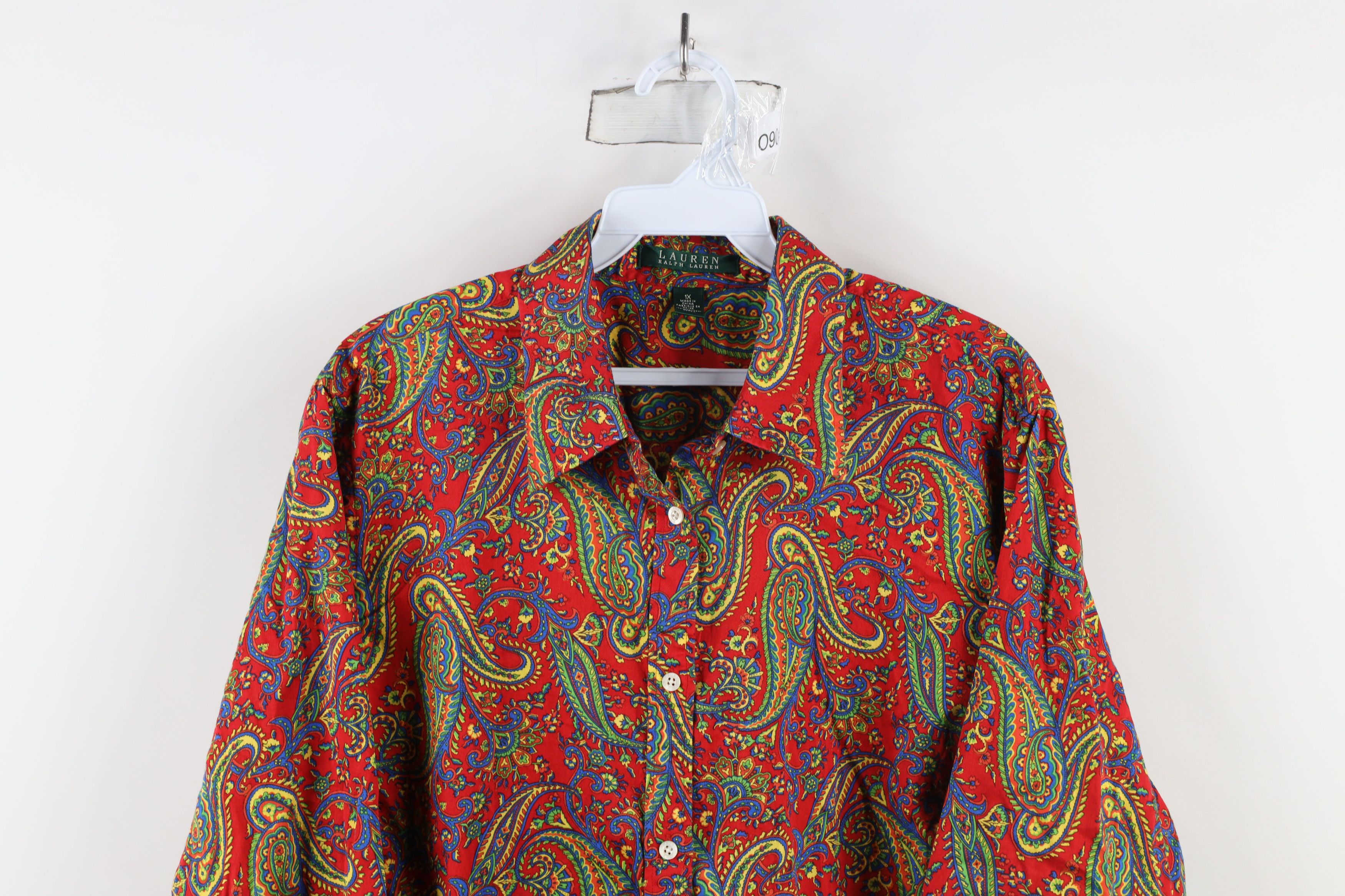 Ralph Lauren × Vintage Vintage 90s Ralph Lauren Paisley Collared Button Shirt Size XL / US 12-14 / IT 48-50 - 2 Thumbnail