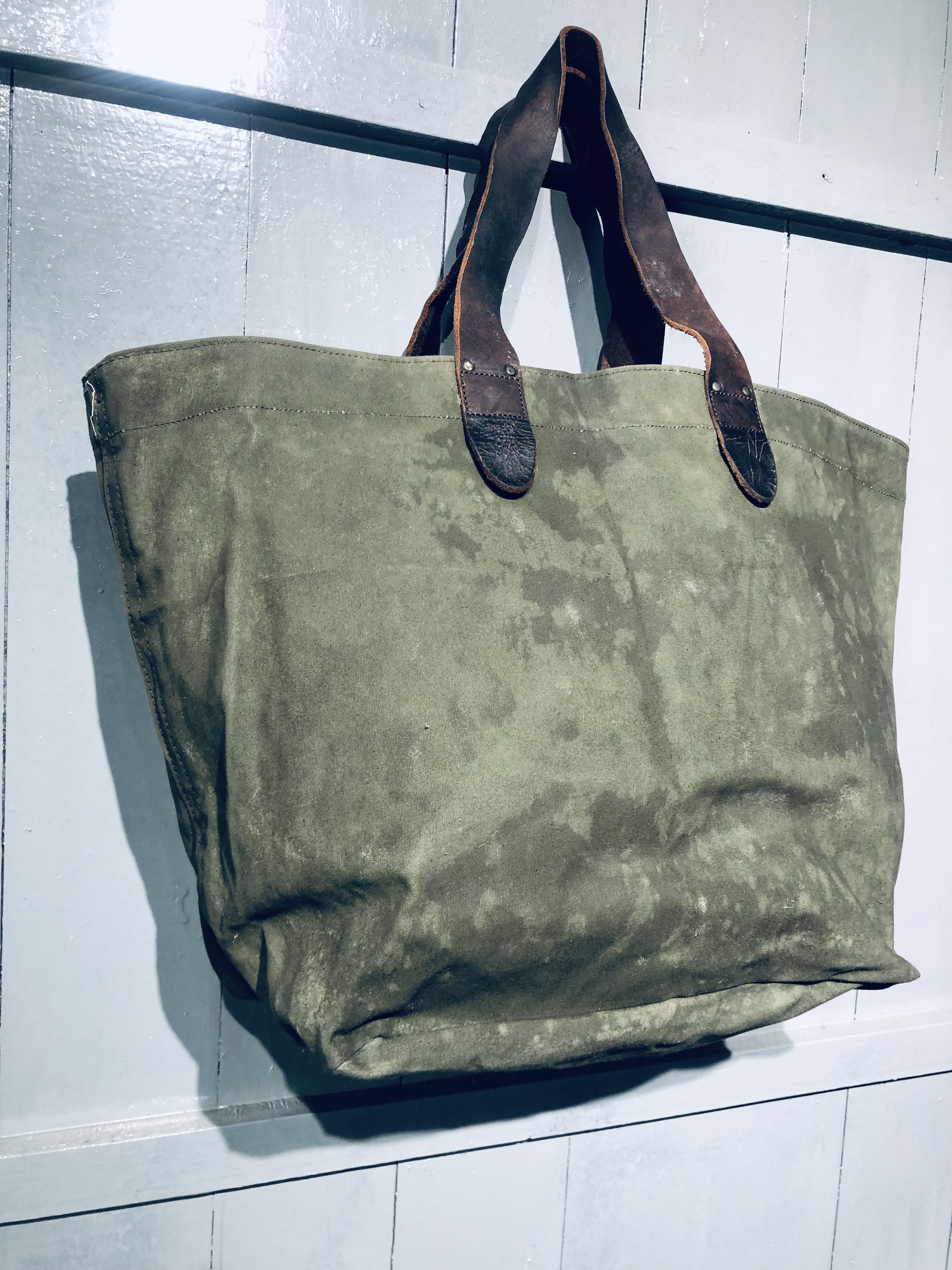 Canvas × Japanese Brand × Leather JAPANESE STREETWEAR FASHION STYLE CANVAS LEATHER TOTEBAG Size ONE SIZE - 11 Thumbnail